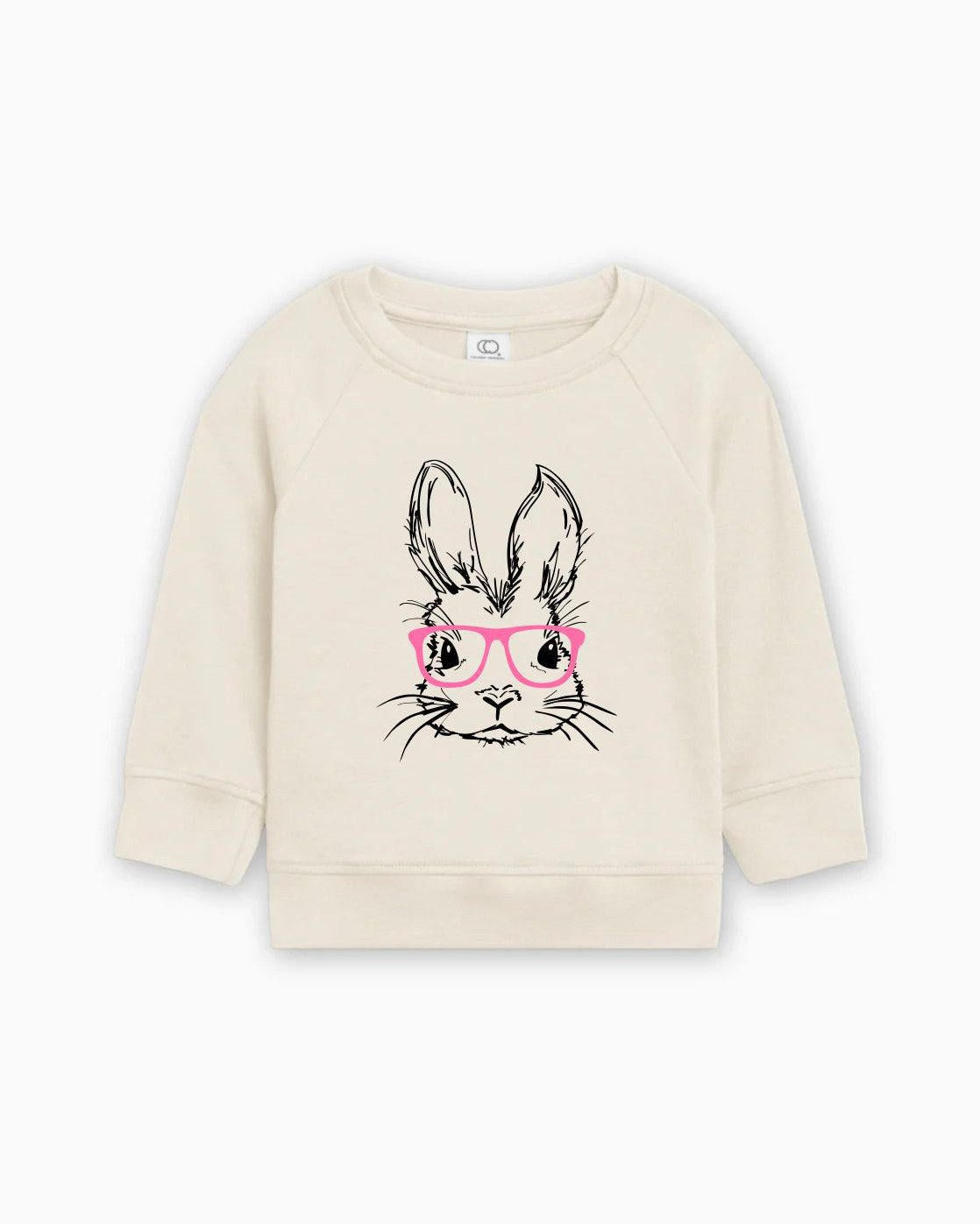 Easter Bunny With Pink Glasses Organic Cotton Baby toddler Pullover