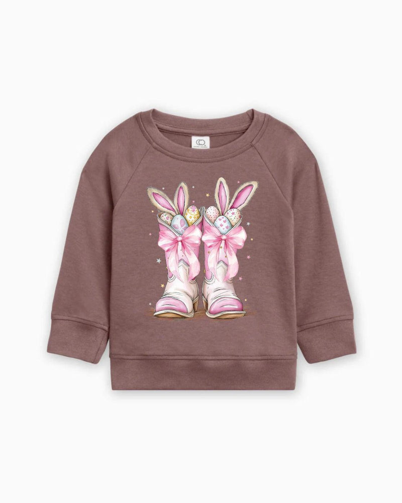 Easter Eggs in boots Easter Organic Cotton Baby toddler Pullover
