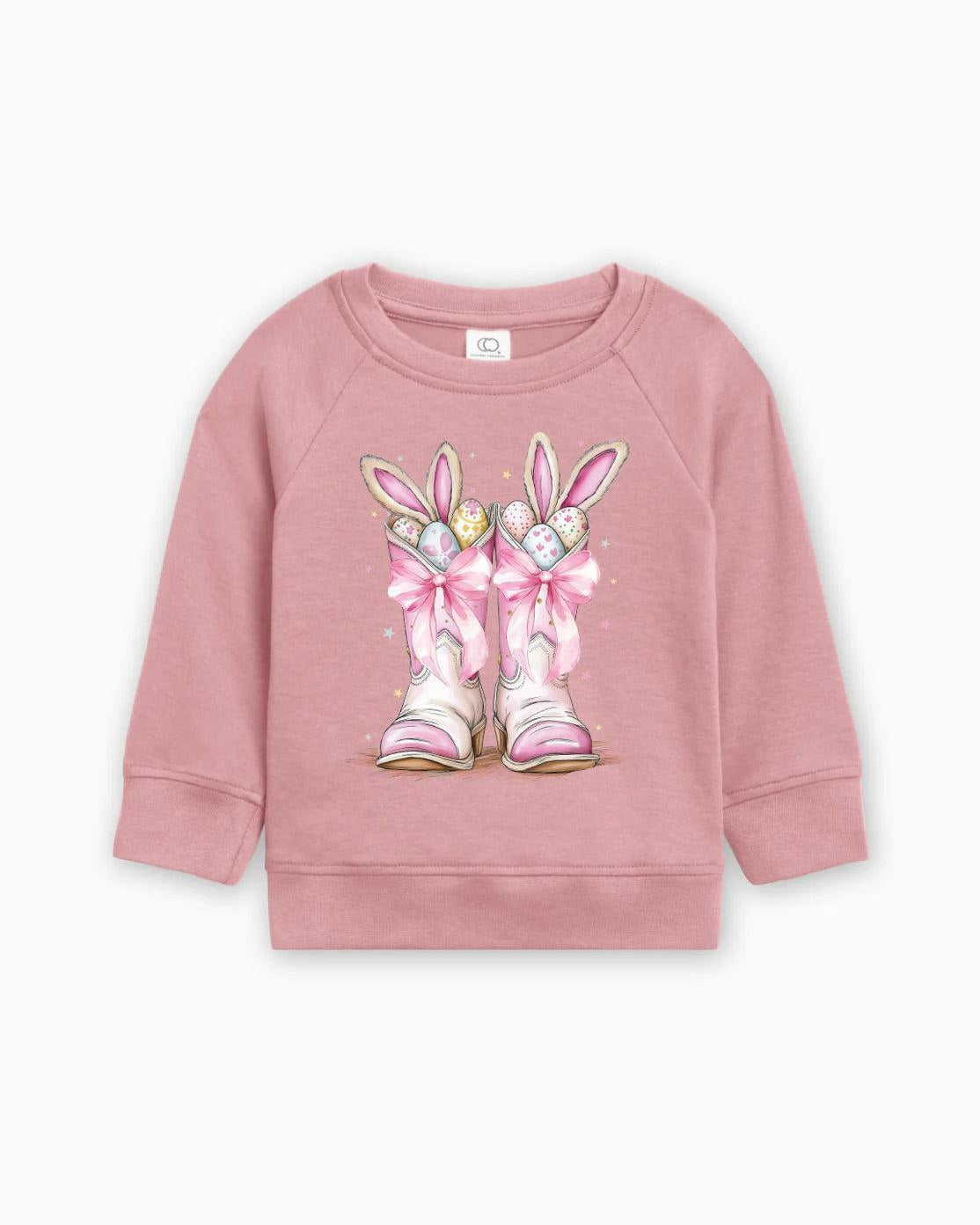 Easter Eggs in boots Easter Organic Cotton Baby toddler Pullover