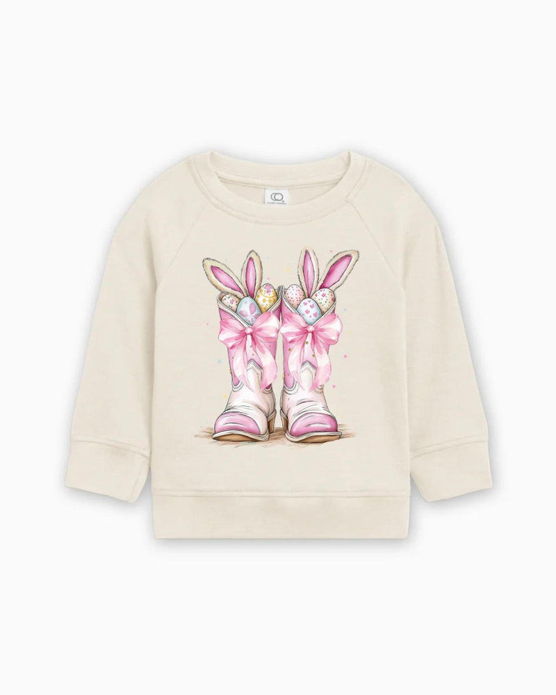 Easter Eggs in boots Easter Organic Cotton Baby toddler Pullover