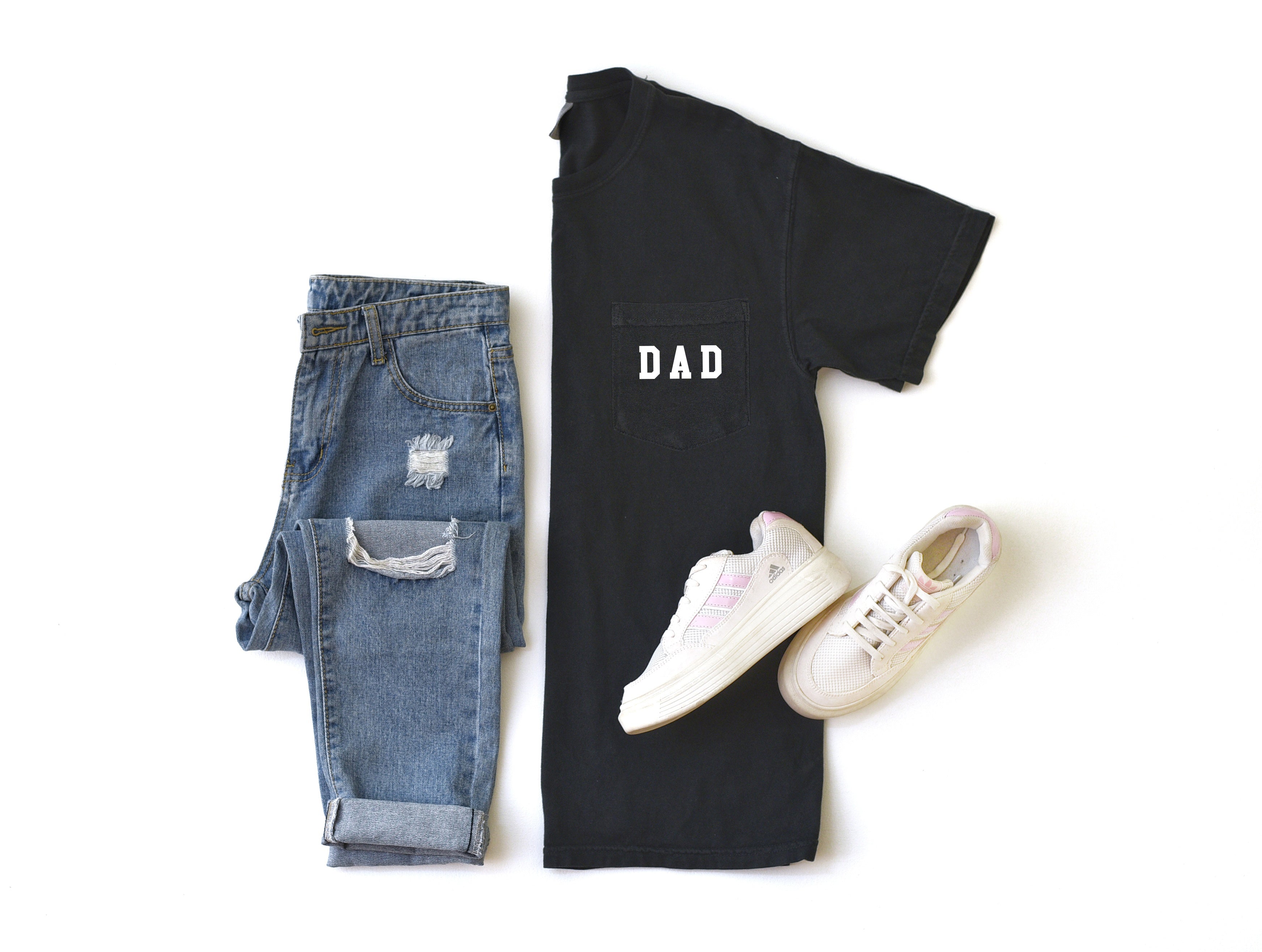 Dad Comfort Colors Pocket T Shirt (block font)