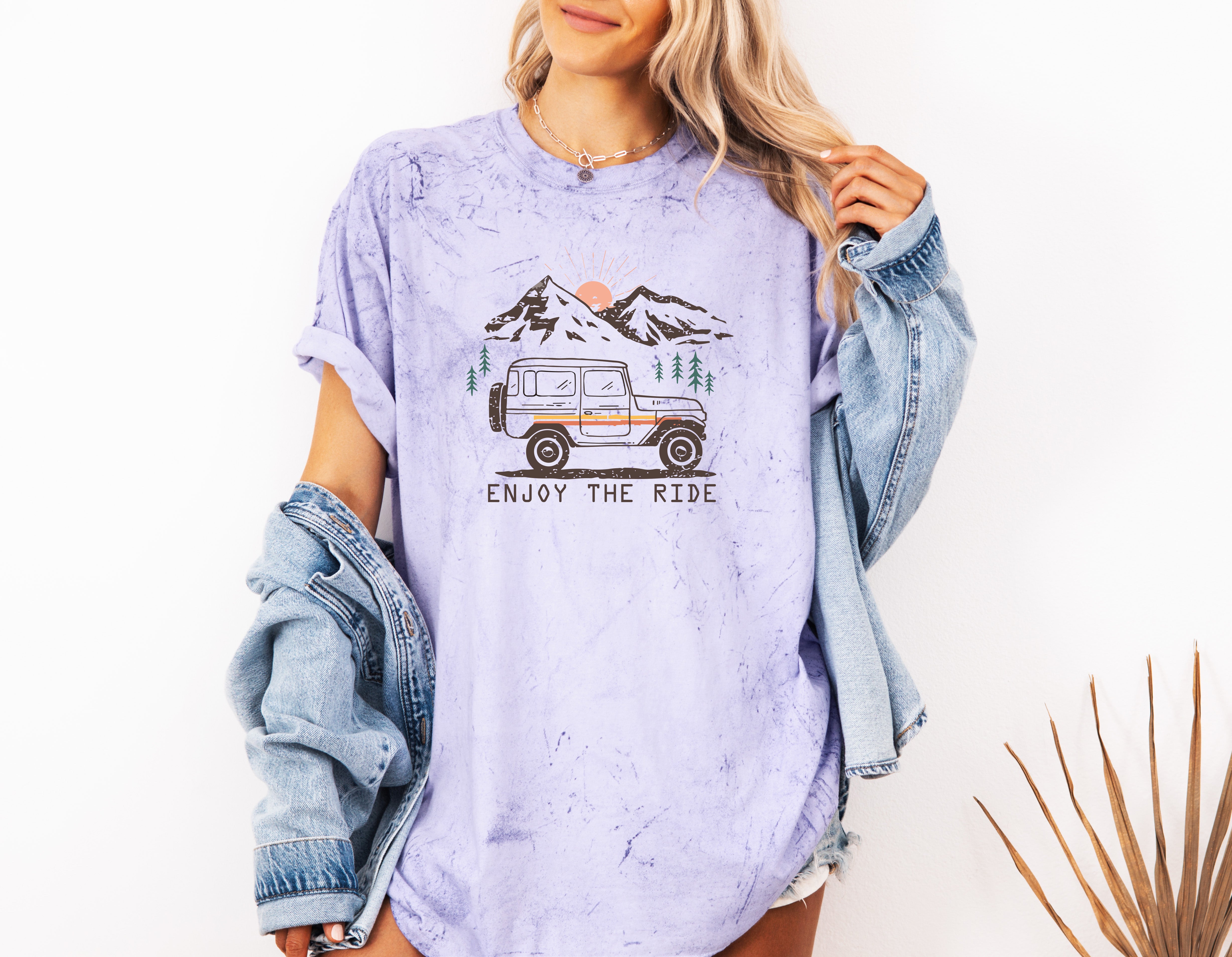 Enjoy the Ride Camping Hiking Mountain Nature Comfort Colors T Shirt