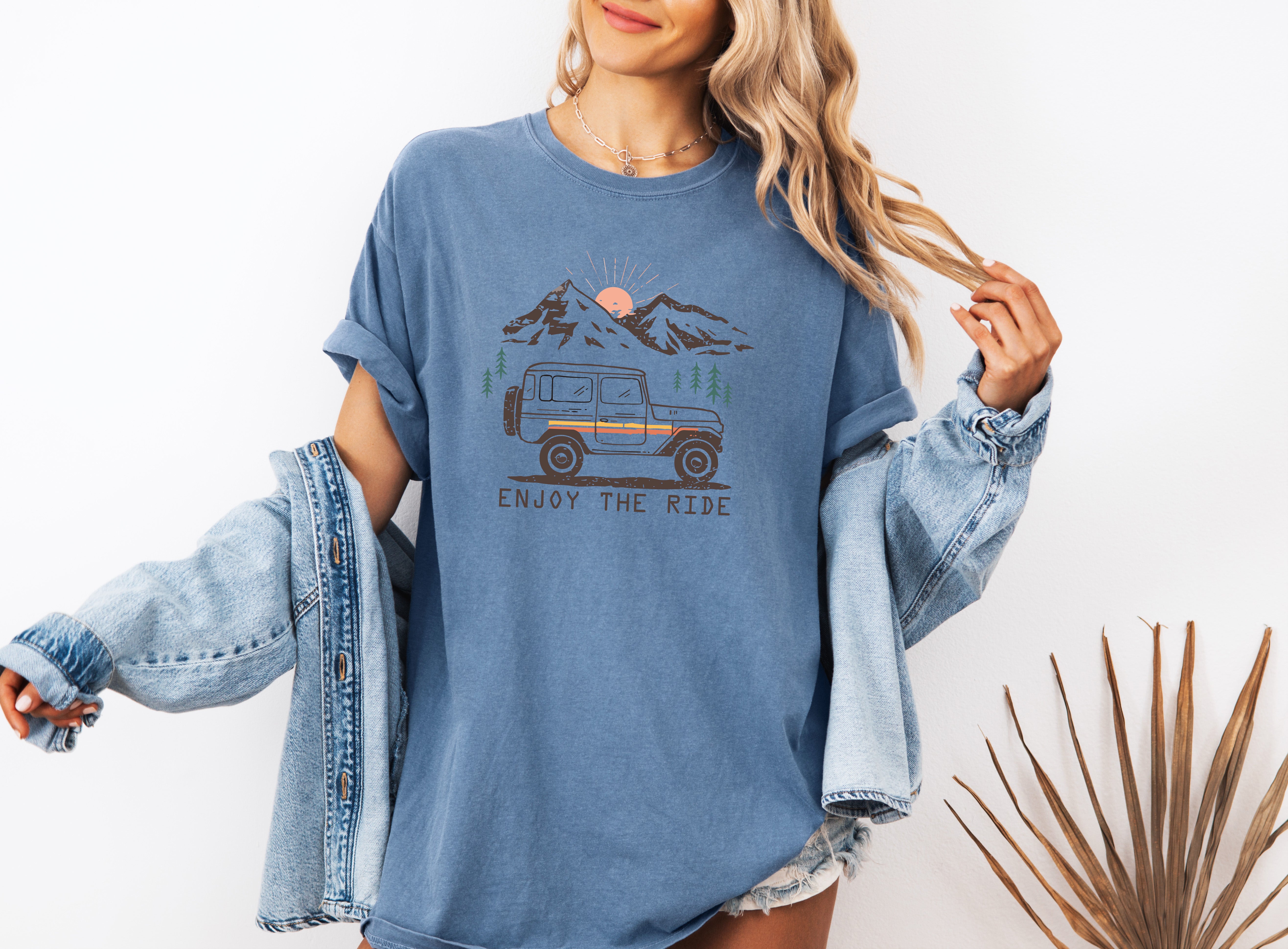 Enjoy the Ride Camping Hiking Mountain Nature Comfort Colors T Shirt