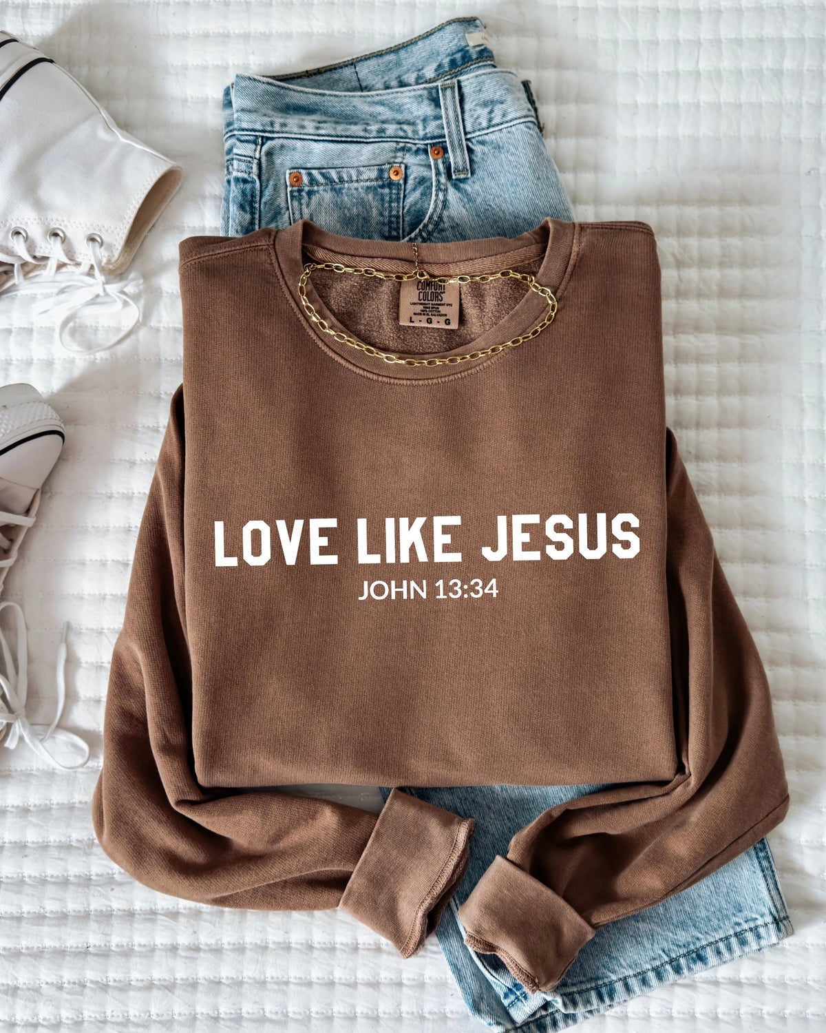 Love Like Jesus Christian Comfort Colors Sweatshirt, Bible Faith Gift