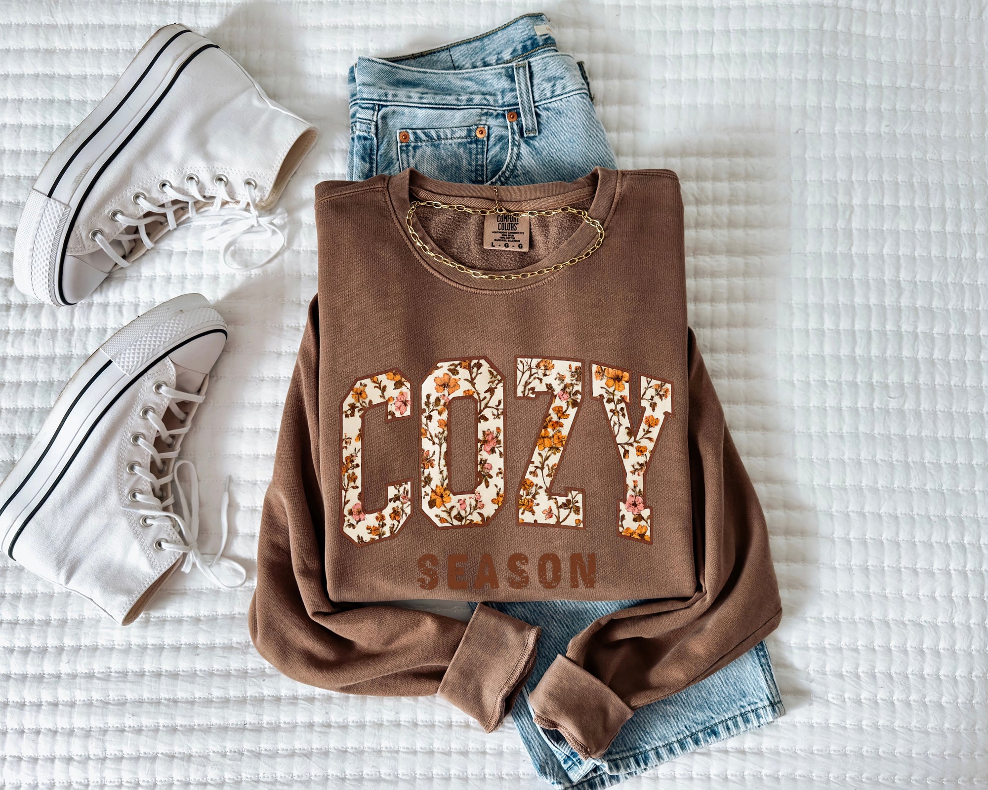 Cozy Season Fall Autumn Pumpkin Thanksgiving day Inspirational Garment Dyed Comfort Colors Sweatshirt