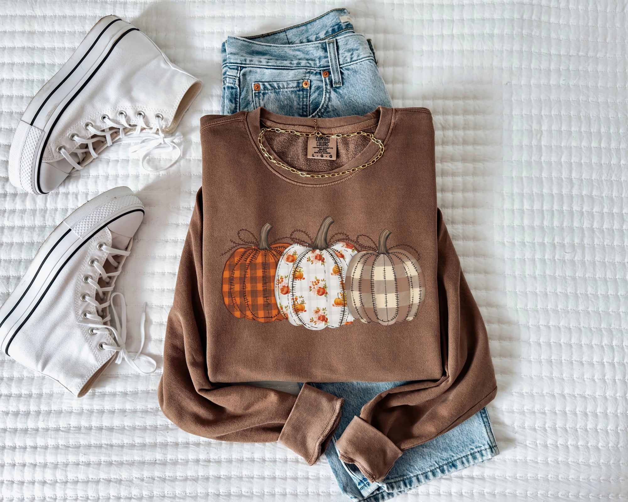 Pumpkin Fall Autumn Thanksgiving day Inspirational Garment Dyed Comfort Colors Sweatshirt