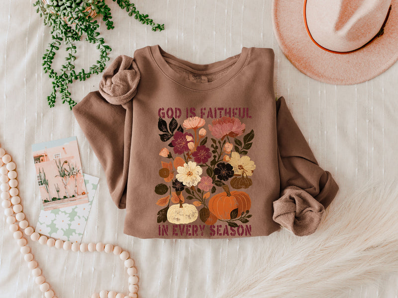 God is faithful Fall Autumn Season Thanksgiving day 100% cotton Garment Dyed Comfort Colors Sweatshirt