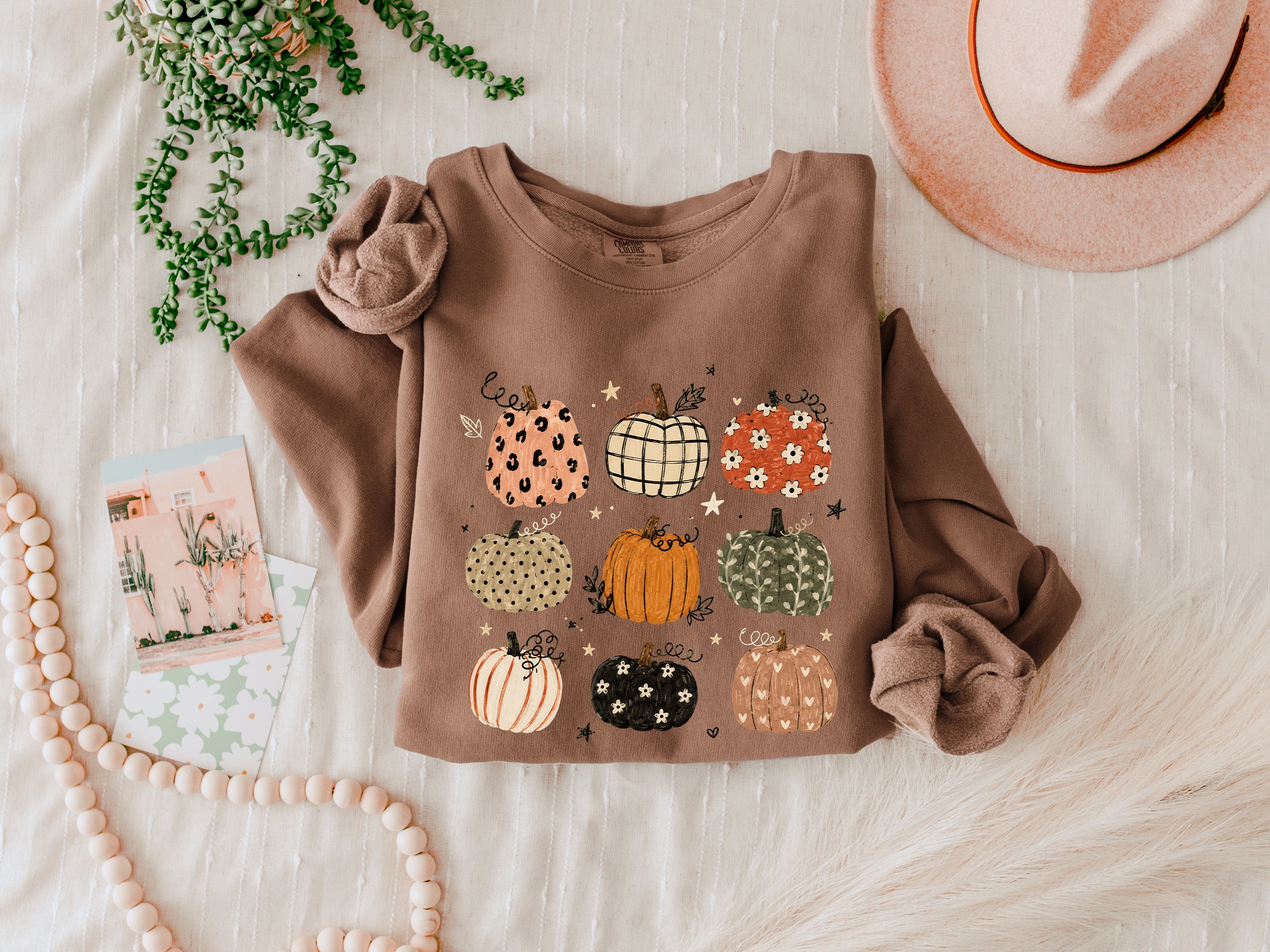 Pumpkins Fall Autumn Season Thanksgiving day 100% cotton Garment Dyed Comfort Colors Sweatshirt