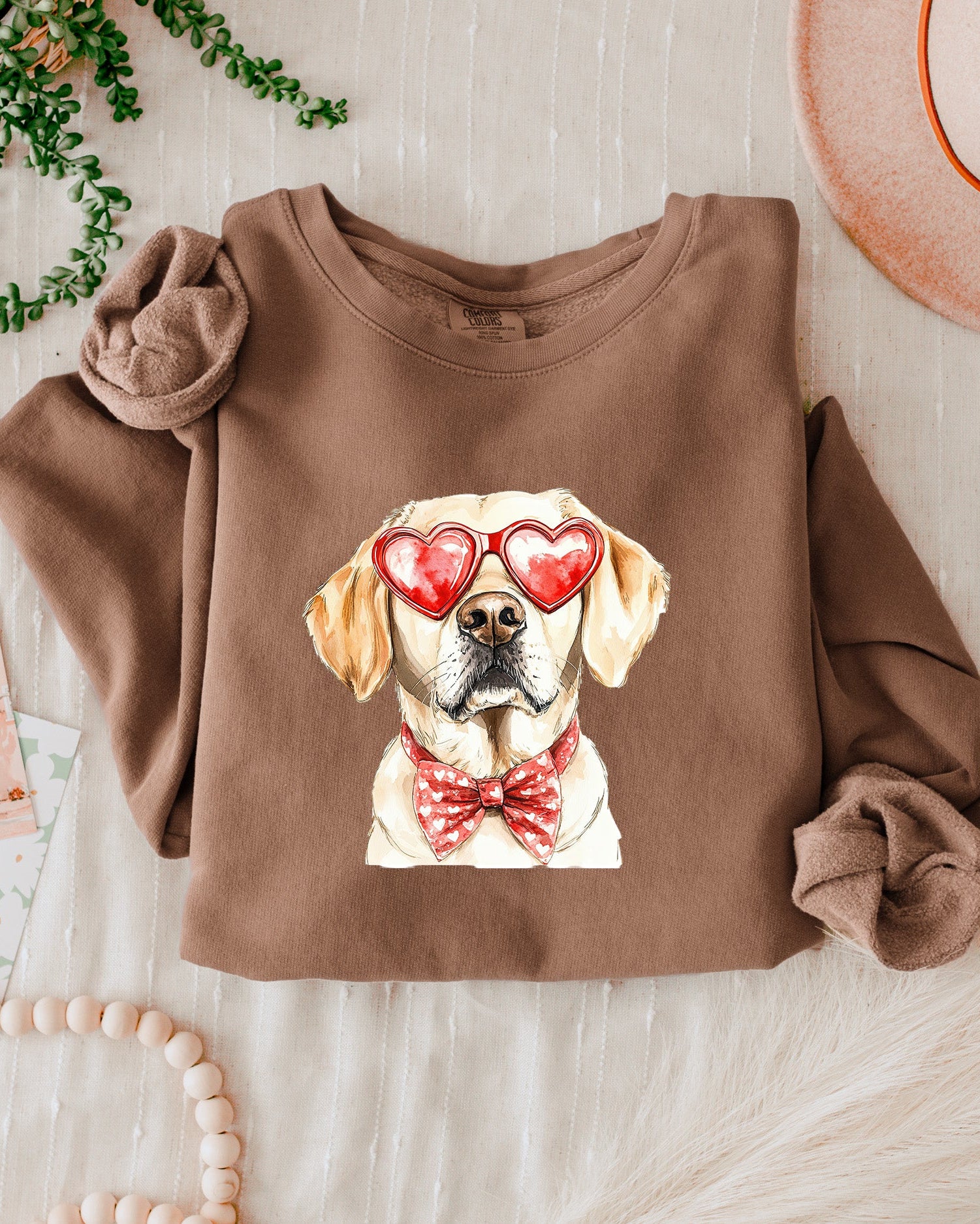Yellow Labrador Retriever Valentine's day Dog Mom Garment Dyed Comfort Colors Sweatshirt