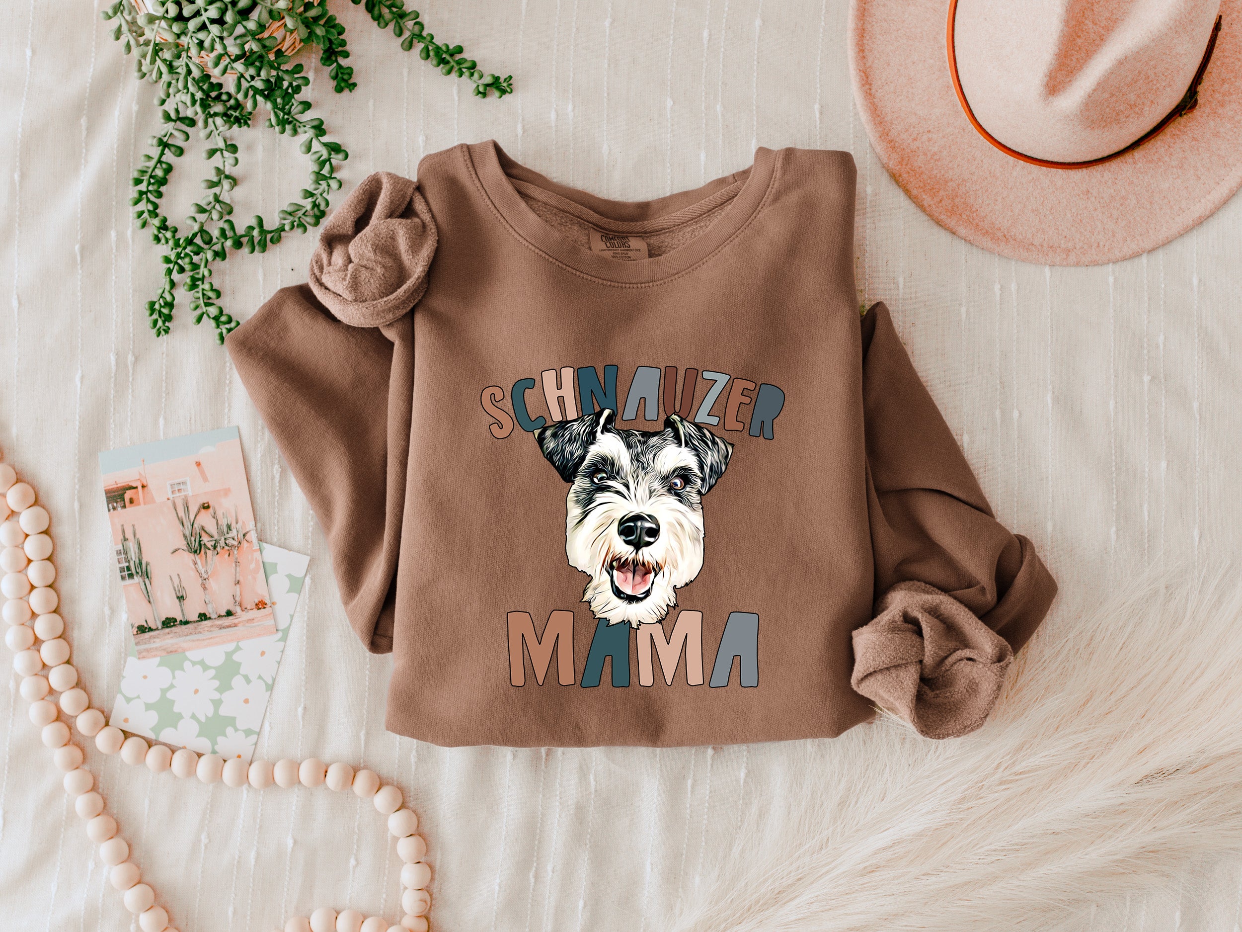 Schnauzer Dog mom Fall Garment Dyed Comfort Colors Sweatshirt (Color)