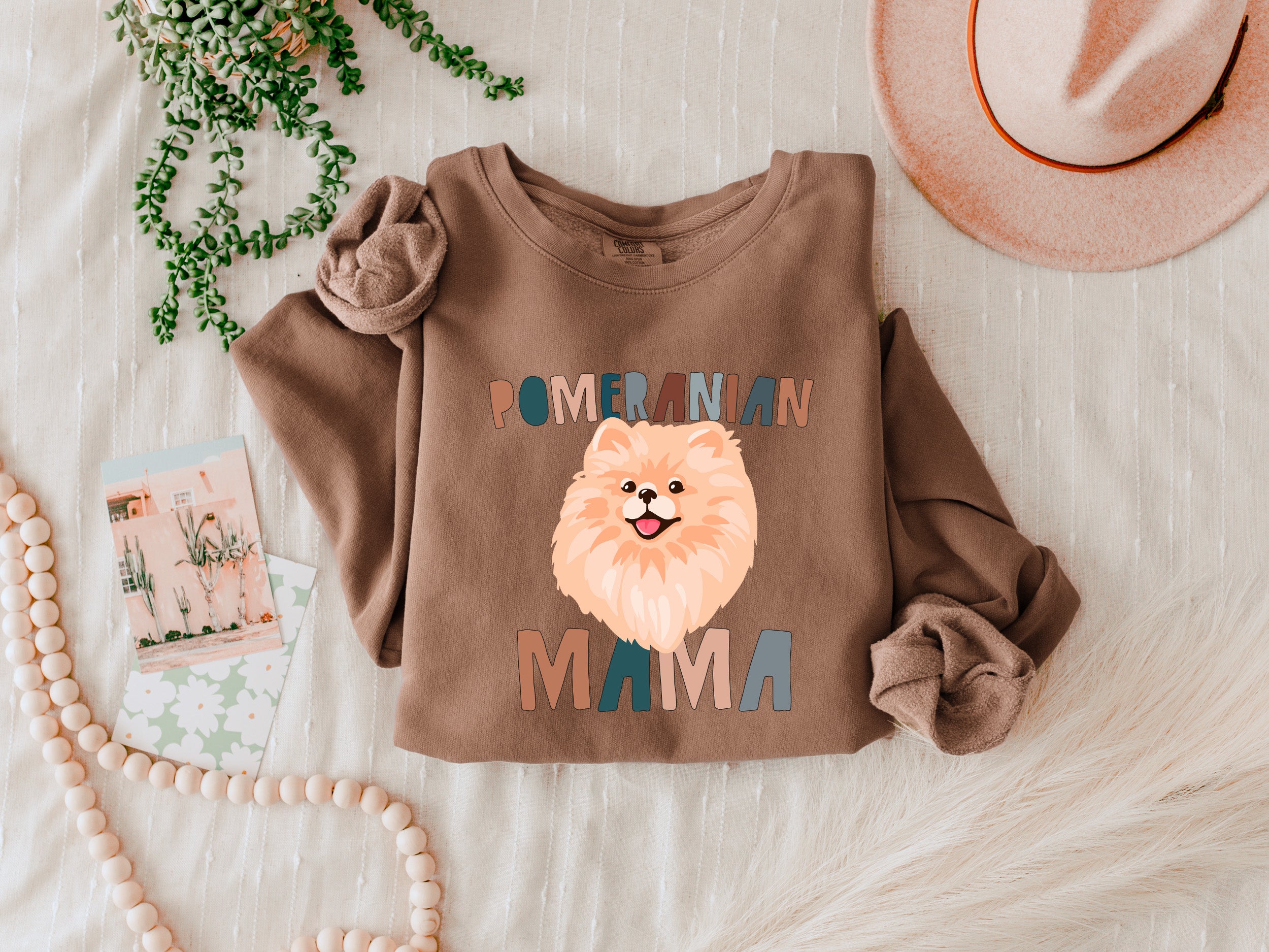 Pomeranian Dog Mom Garment Dyed Comfort Colors Sweatshirt (Color)