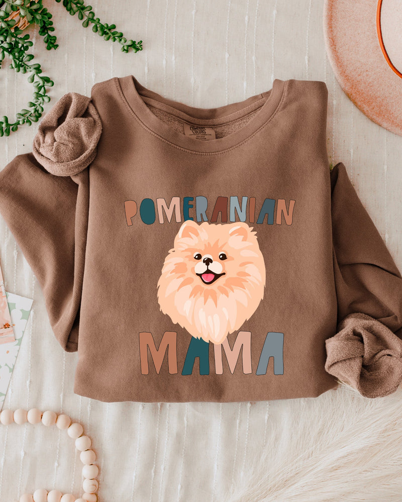 Pomeranian Dog Mom Garment Dyed Comfort Colors Sweatshirt (Color)