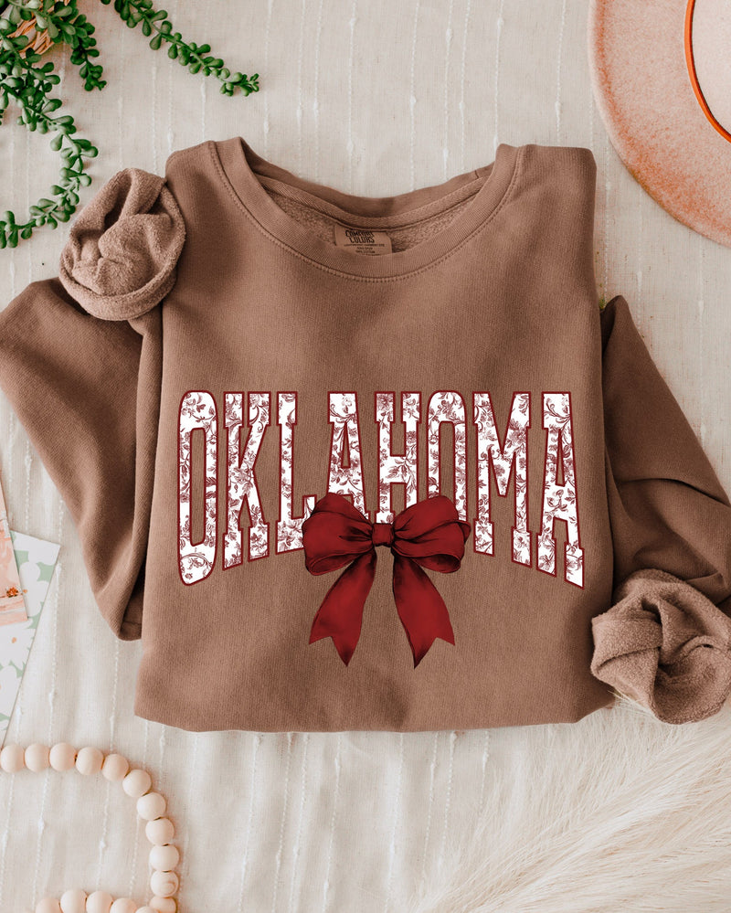 Oklahoma State USA City College Garment Dyed Comfort Colors Sweatshirt (Ribbon)