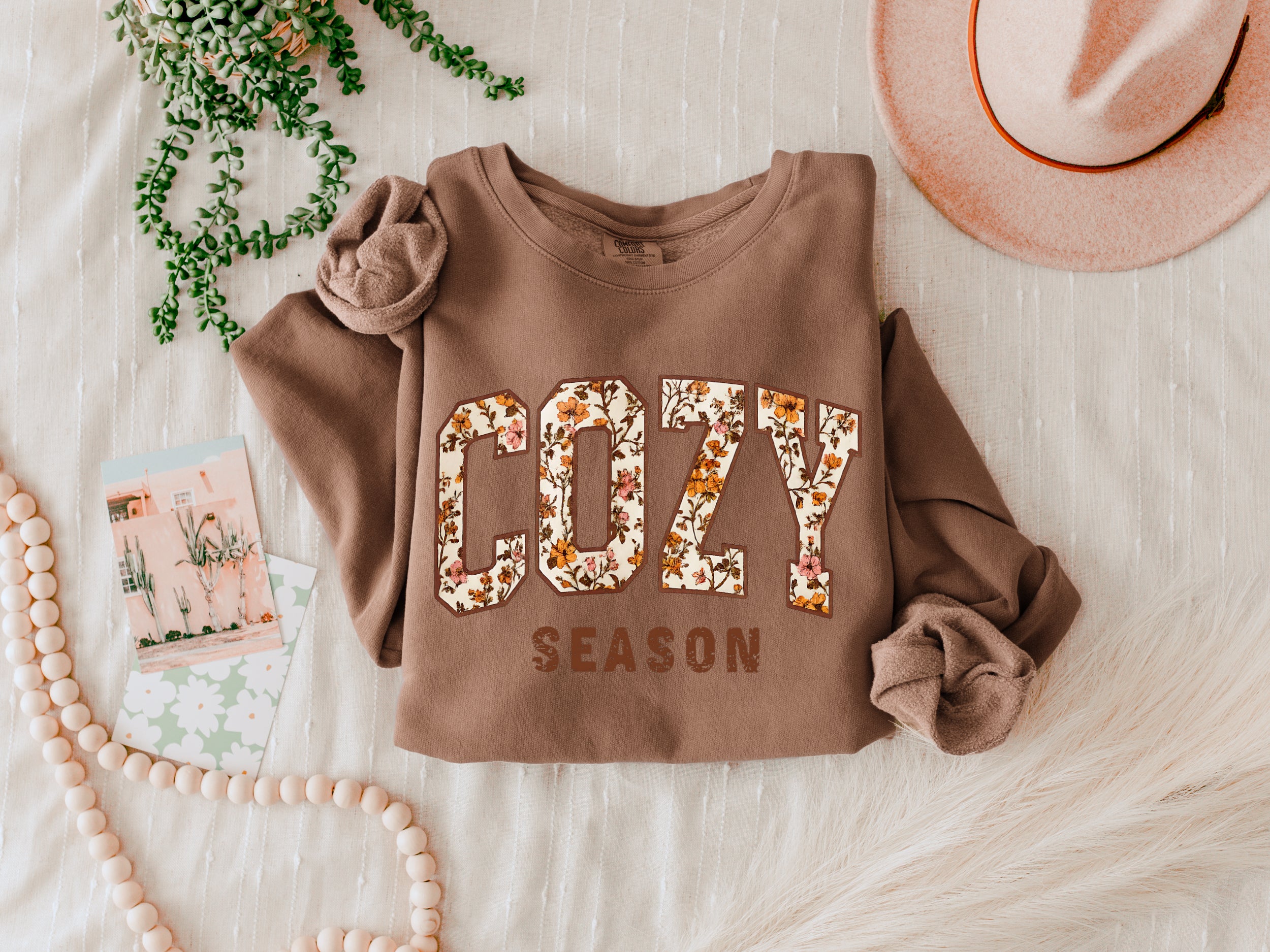 Cozy Season Fall Autumn Pumpkin Thanksgiving day Inspirational Garment Dyed Comfort Colors Sweatshirt