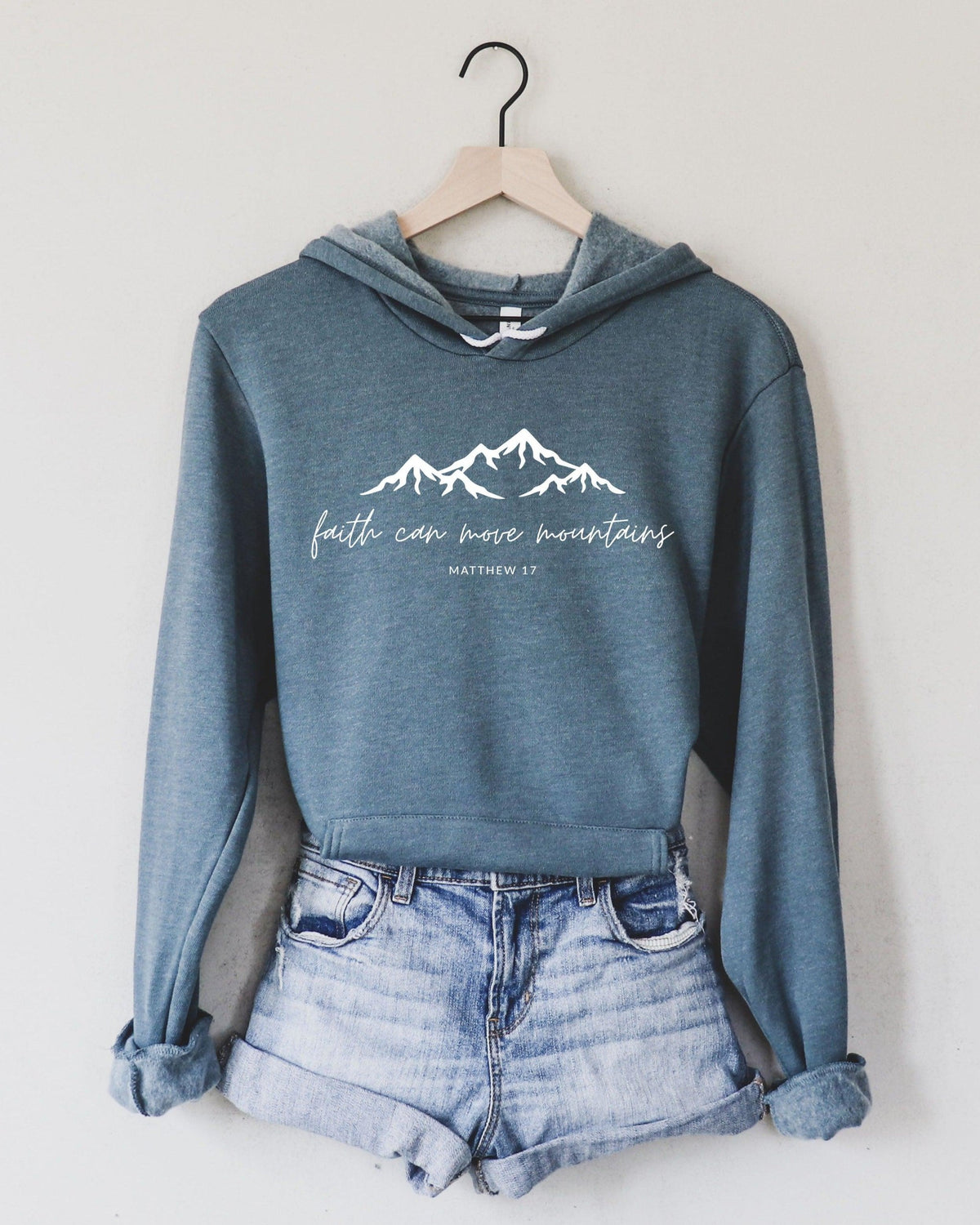 Faith can move mountains Bible verse Christian Sponge Fleece Hoodie sweatshirt