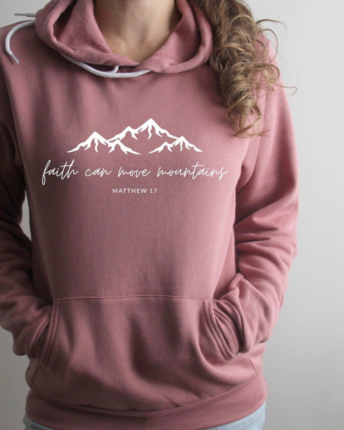 Faith can move mountains Bible verse Christian Sponge Fleece Hoodie sweatshirt
