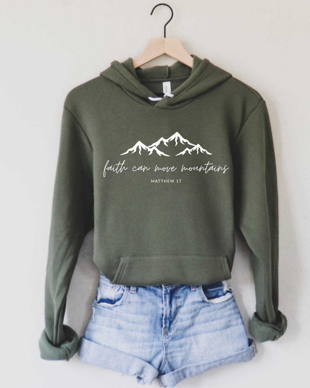 Faith can move mountains Bible verse Christian Sponge Fleece Hoodie sweatshirt