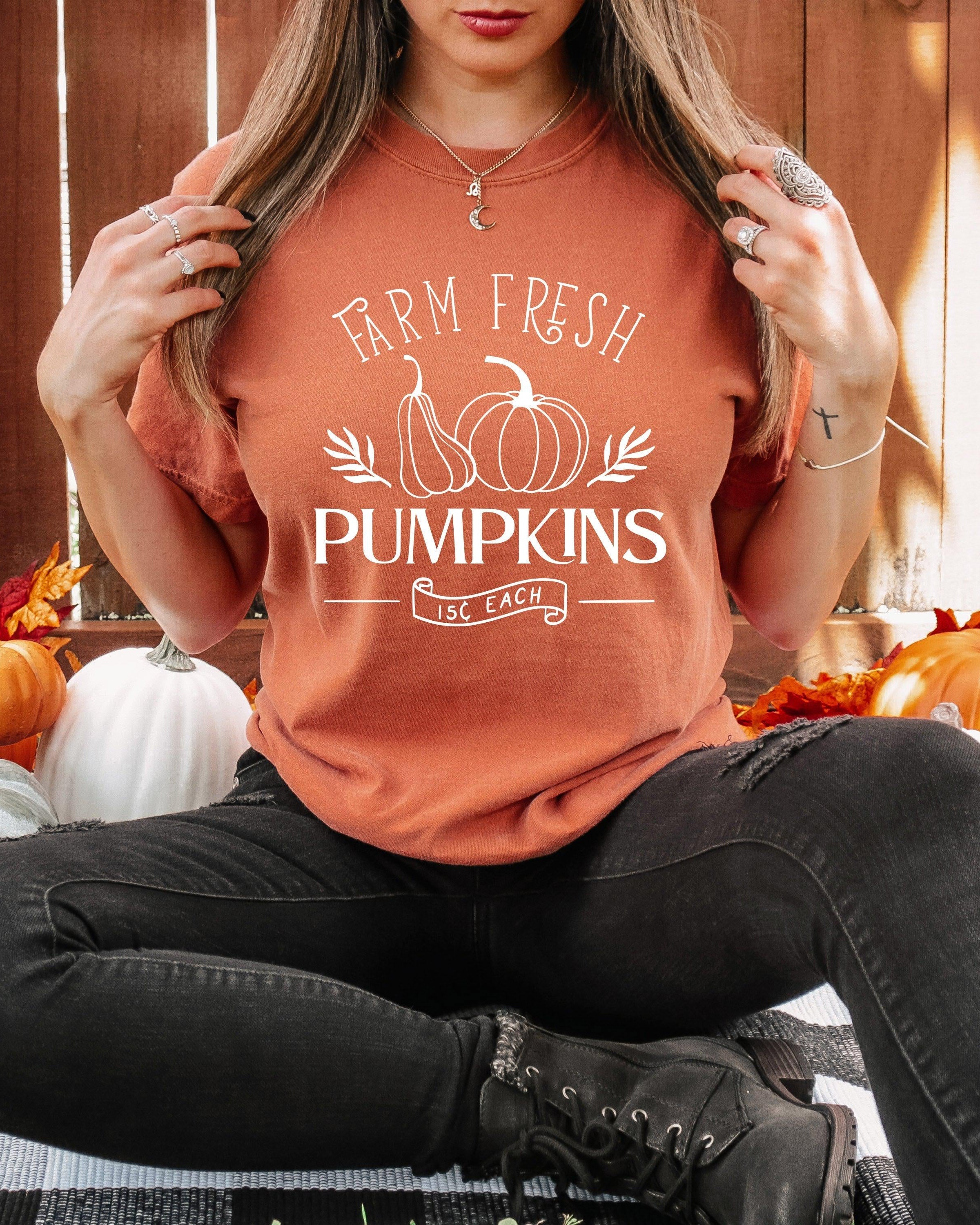 Farm Fresh Pumpkins Fall Comfort Colors T Shirt