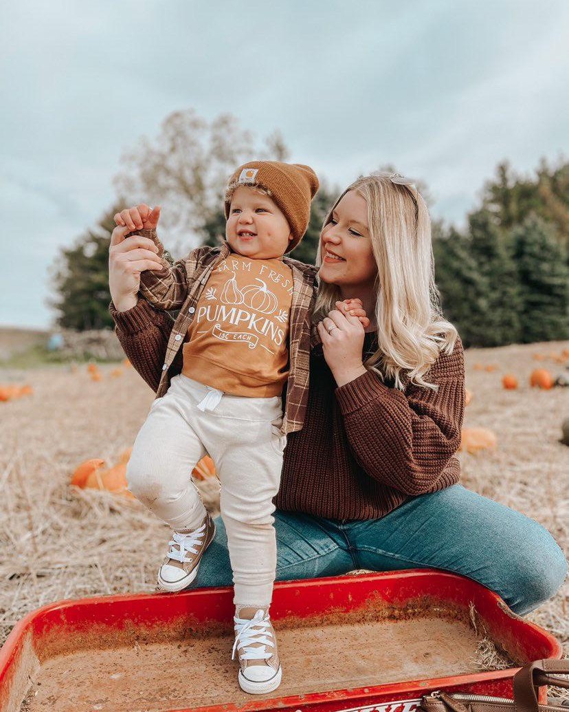 Farm Fresh Pumpkins Organic Cotton Baby and Toddler Fall and Winter Pullover