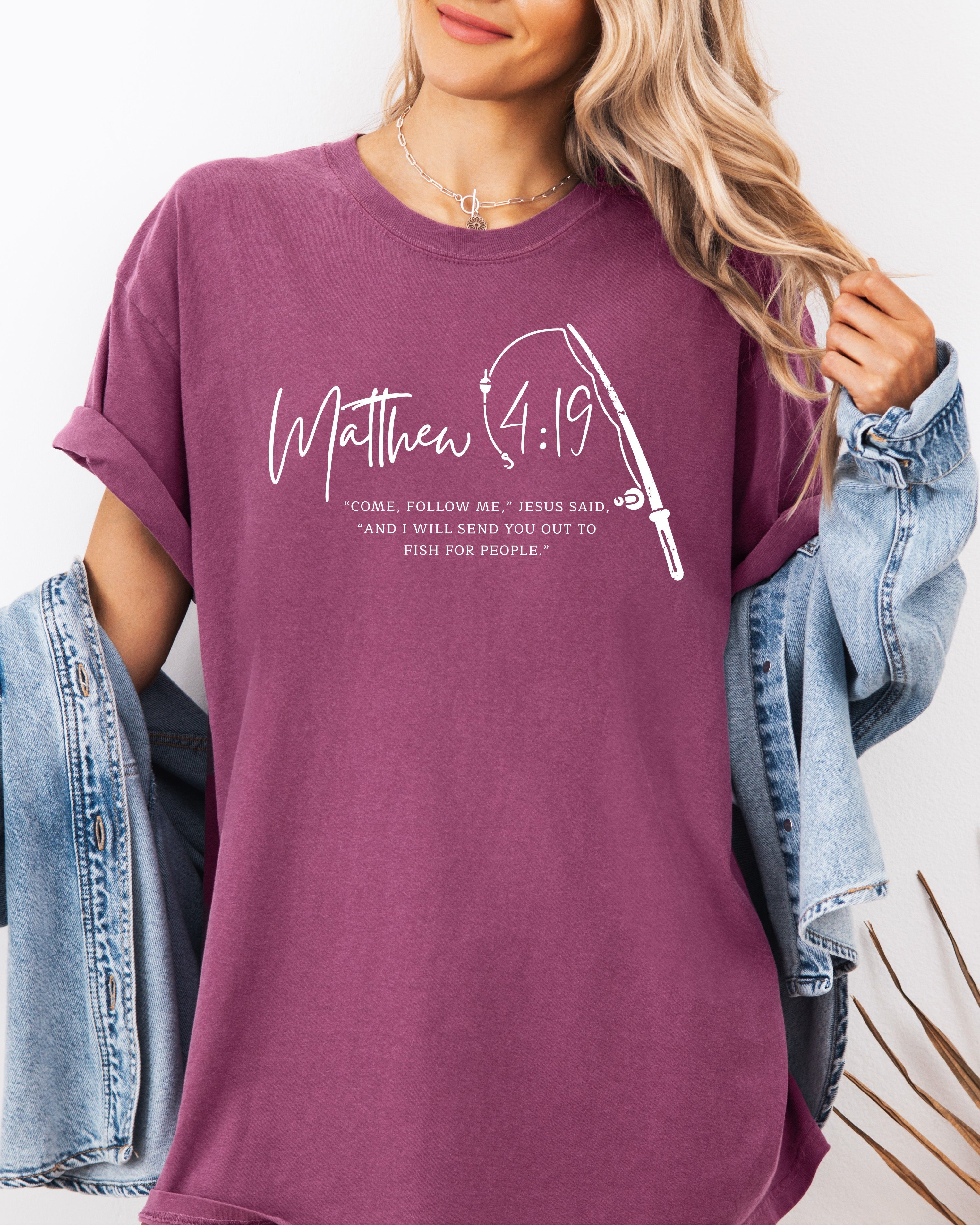 Fish for People Disciples Christian Comfort Colors Garment Dyed T Shirt