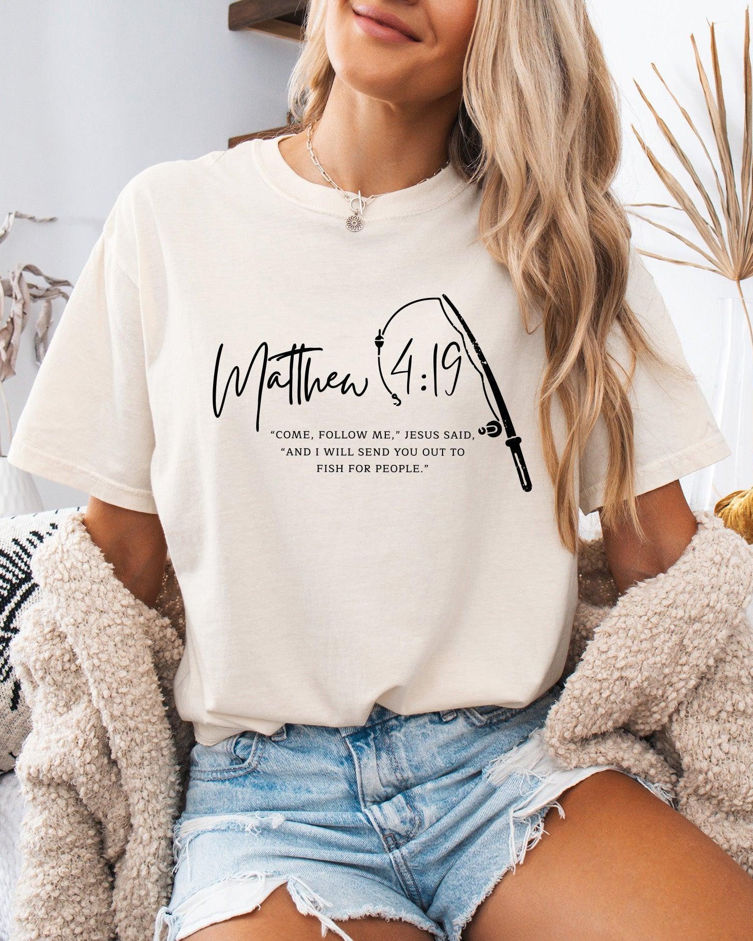 Fish for People Disciples Christian Comfort Colors Garment Dyed T Shirt