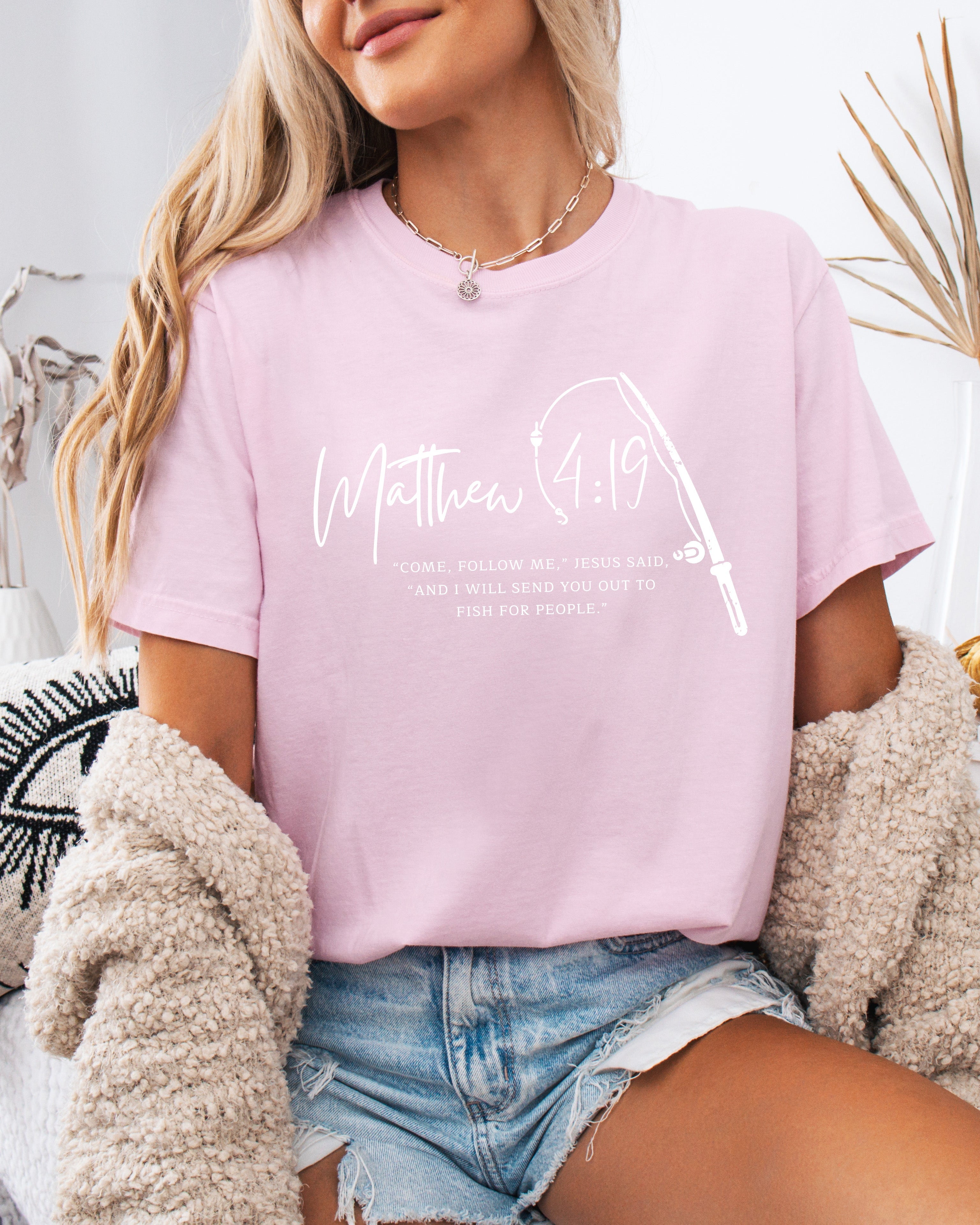 Fish for People Disciples Christian Comfort Colors Garment Dyed T Shirt