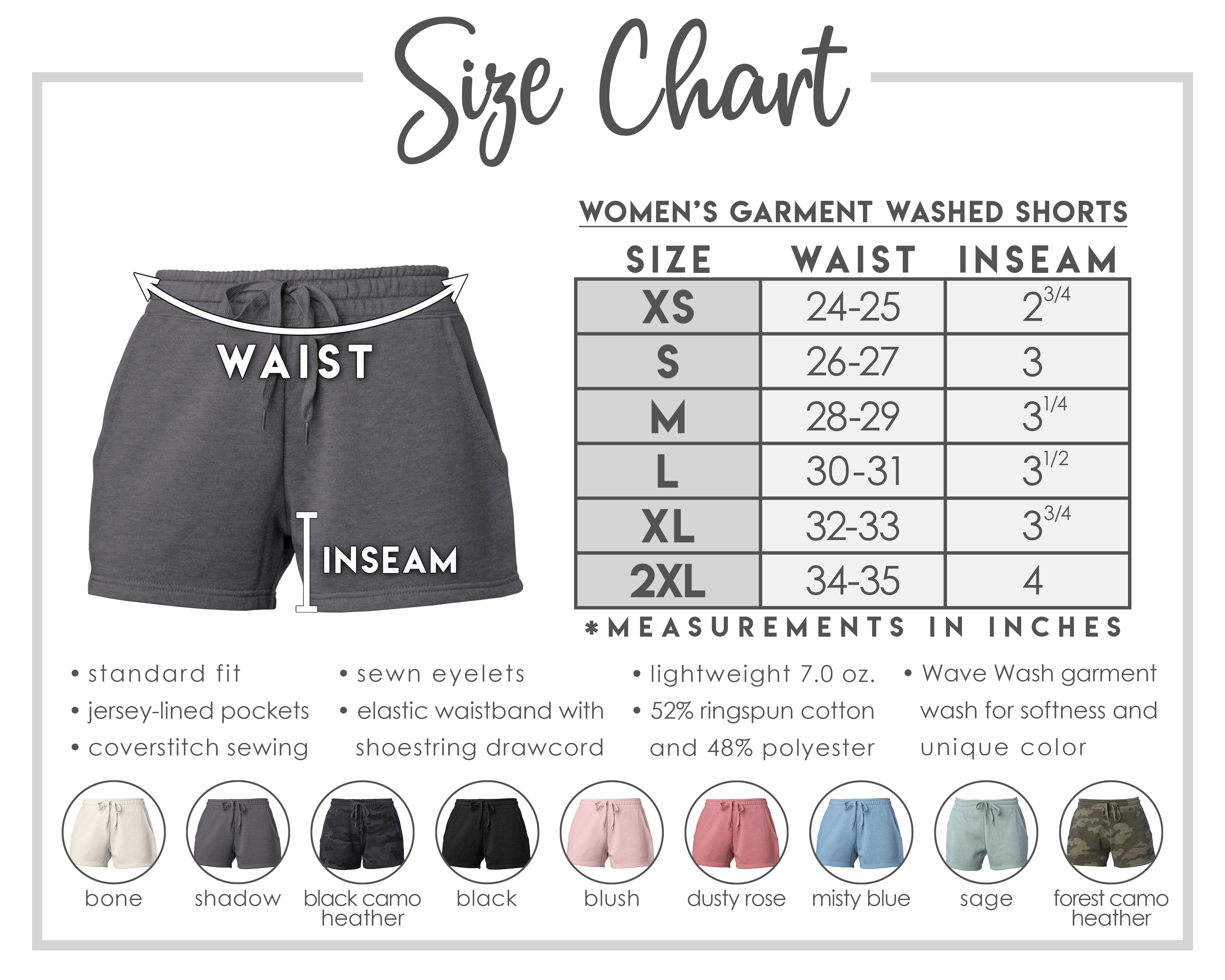 Women's California Wave Wash Short - Personalization Available Custom order