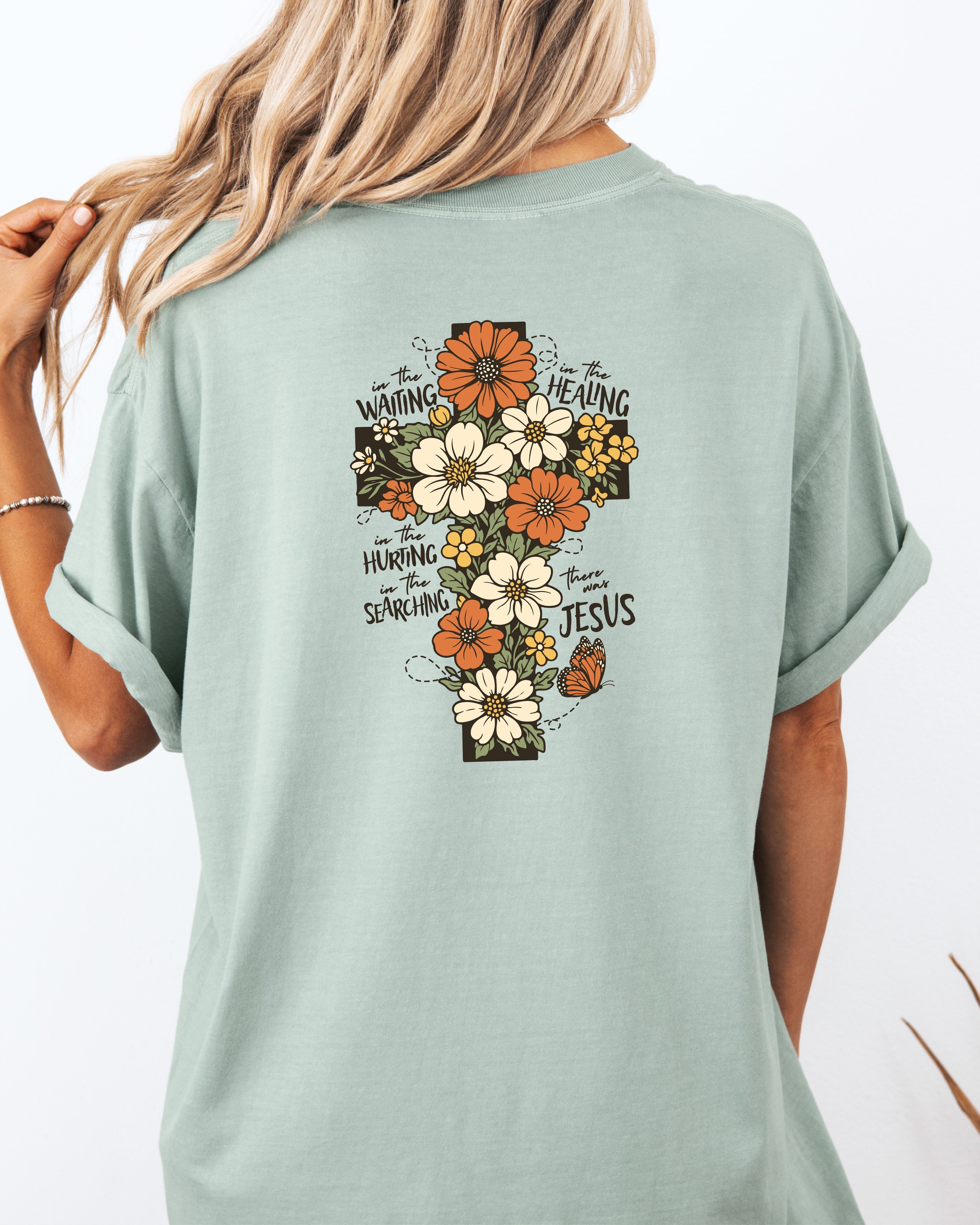 Jesus Flower Cross Comfort Colors Pocket T Shirt |Bible, Christian shirt