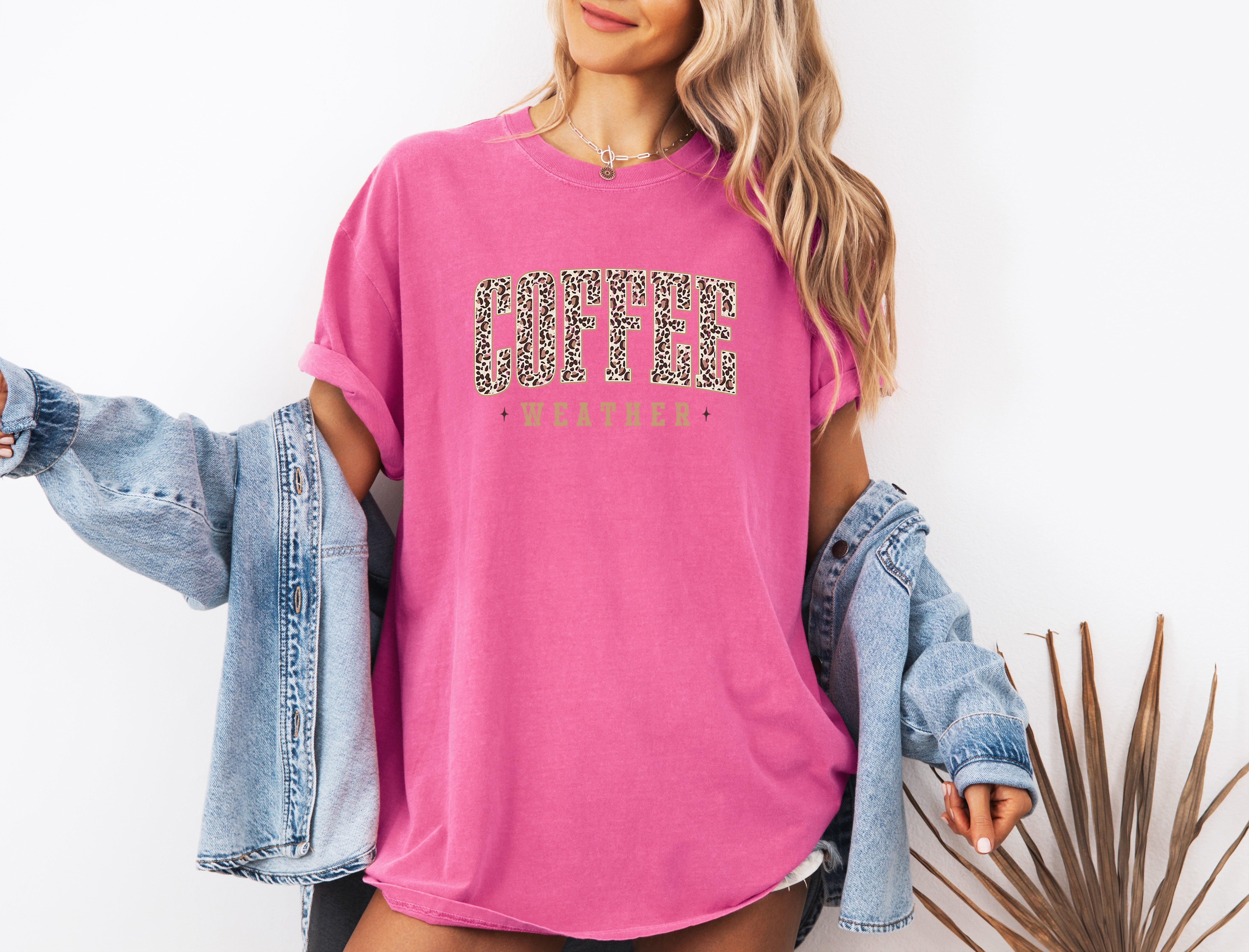 Coffee Weather Fall Thanksgiving day Christmas Autumn Comfort Colors Garment Dyed T Shirt