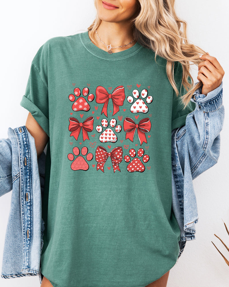 Paw Dog Mom Valentine's day Comfort Colors T Shirt