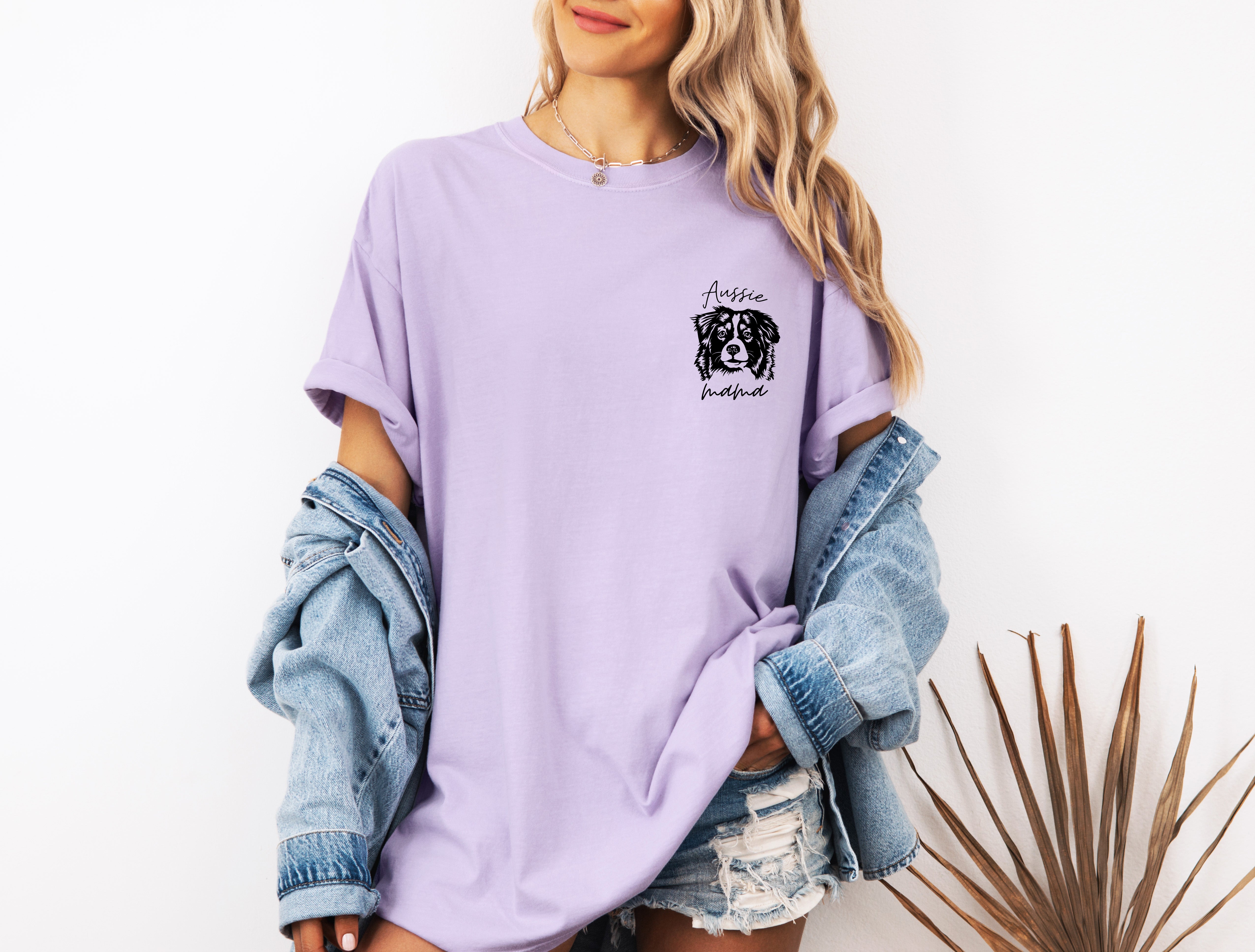 Aussie Australian Shepherd Dog Mom Comfort Colors T Shirt