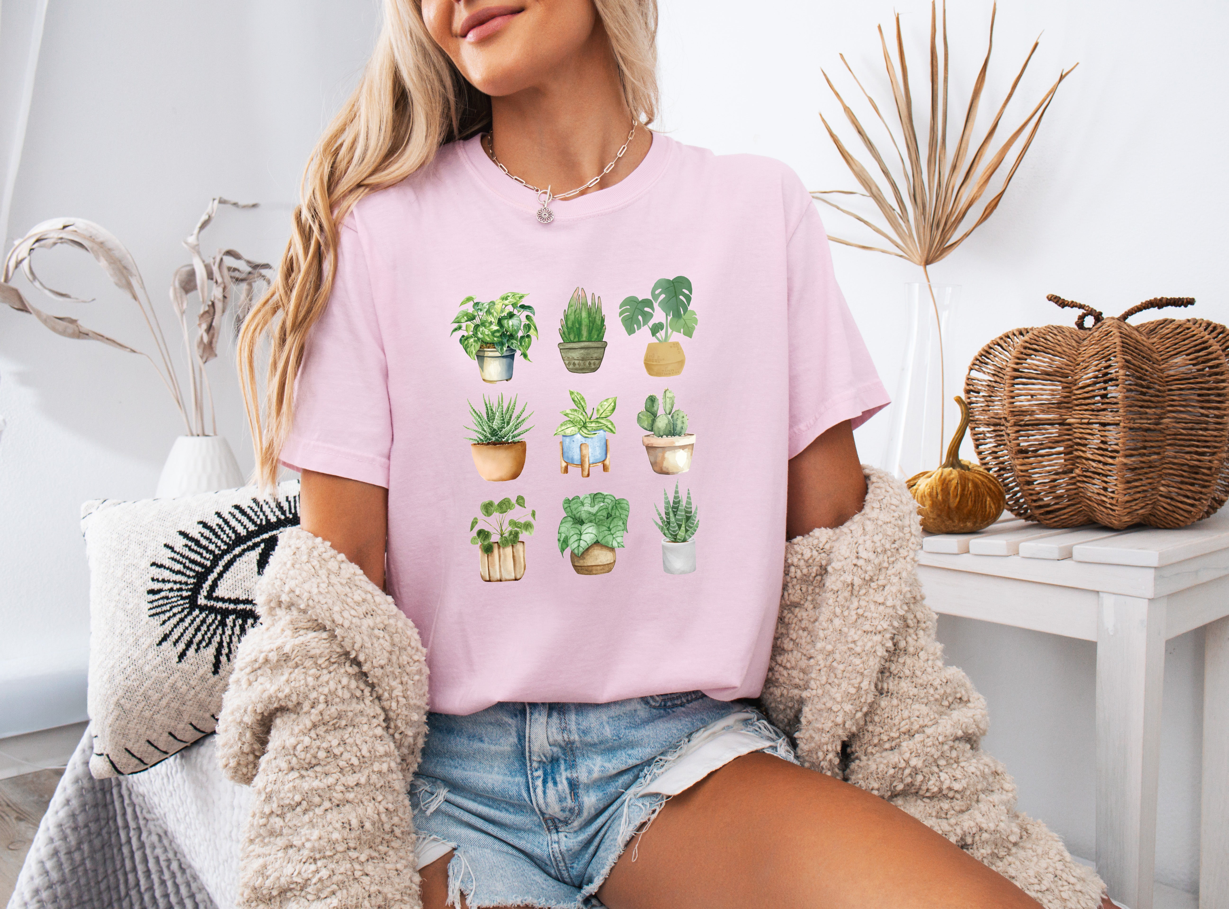 Plant Lady House Plants Comfort Colors T Shirt (9 plants)