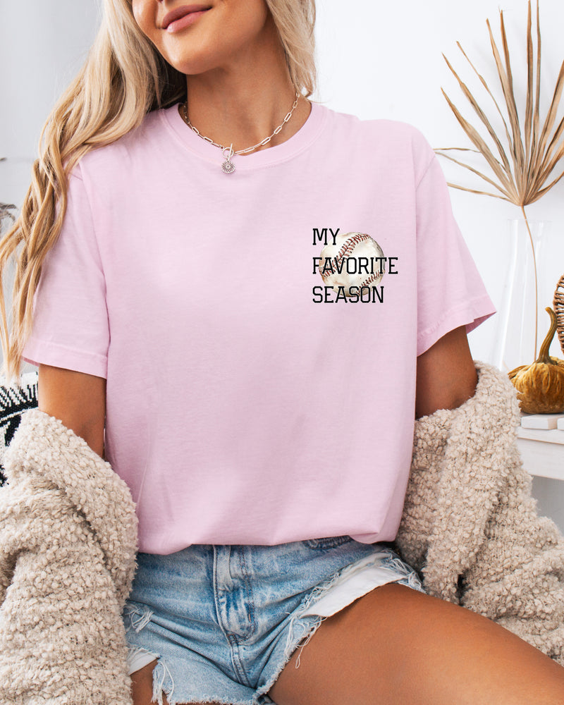 My Favorite Season Game day Baseball Mama Comfort Colors T Shirt