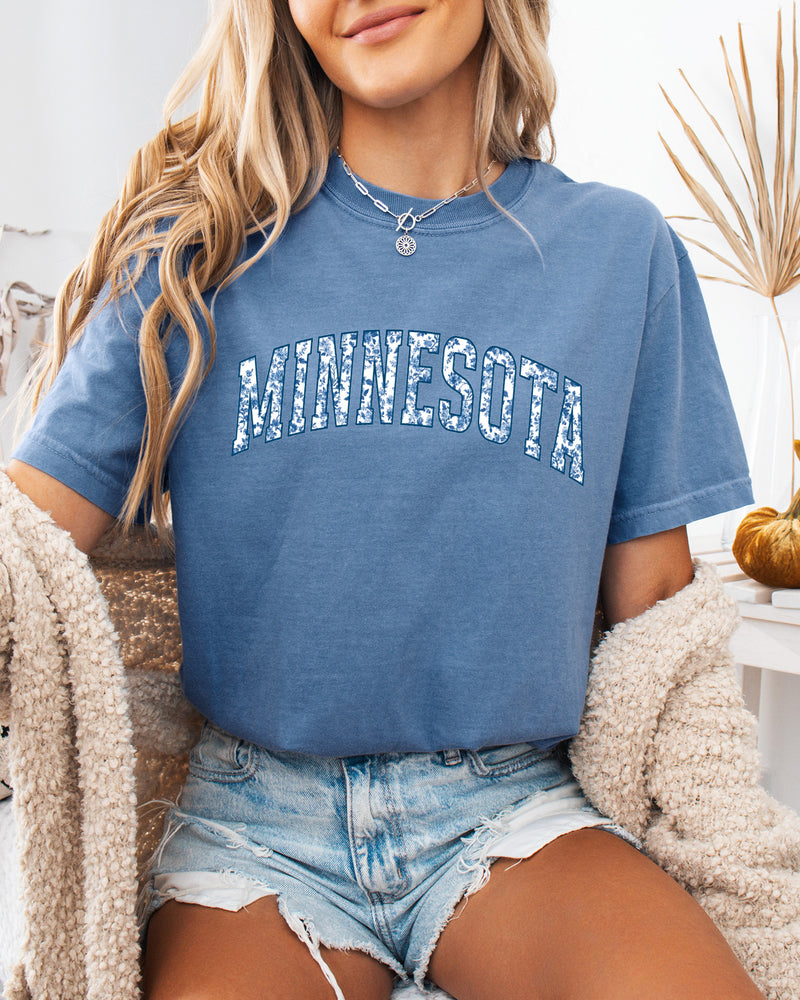 Minnesota State City College Comfort Colors T Shirt (Blue flower)