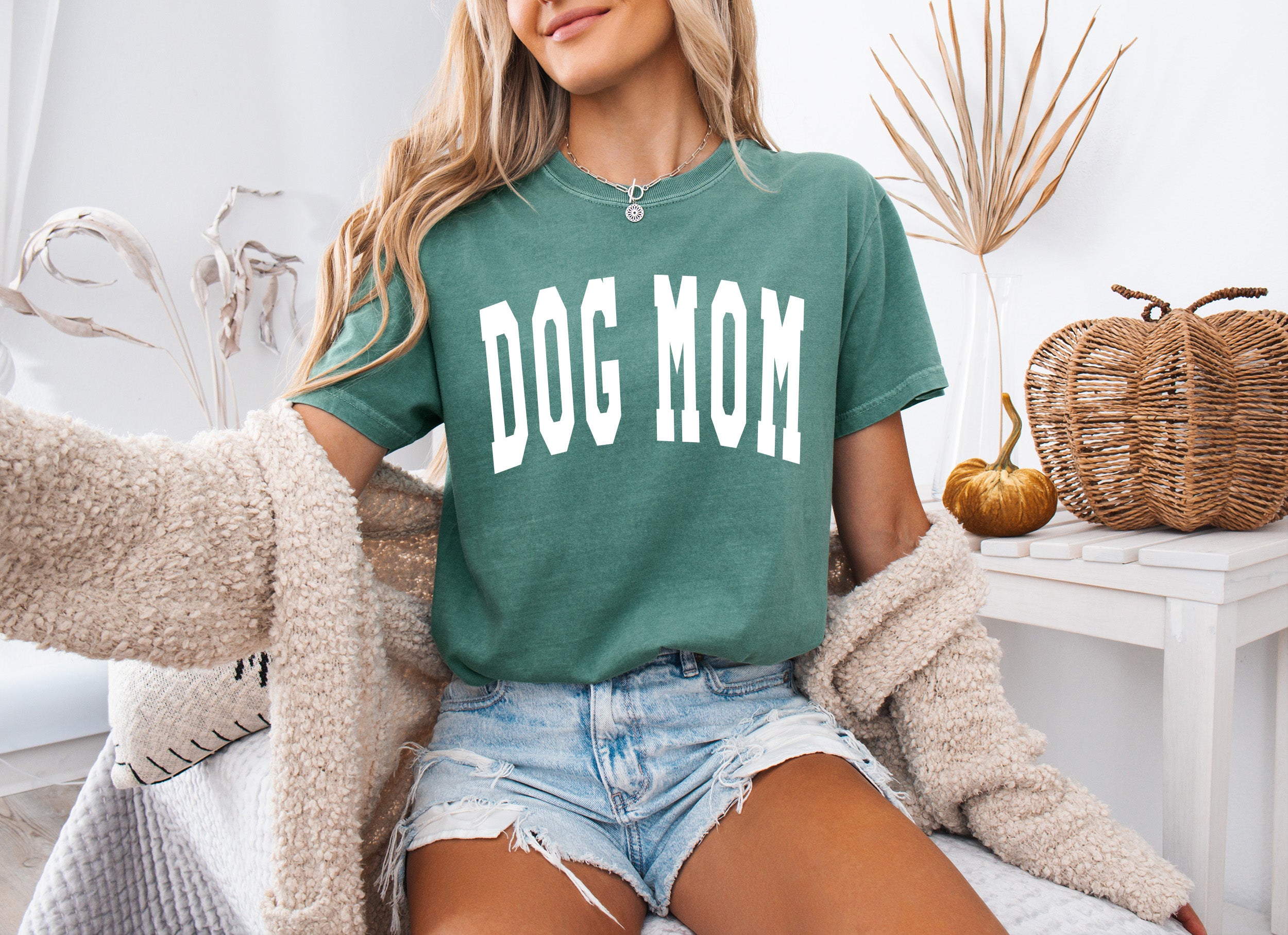Dog Mom Comfort Colors Garment Dyed T Shirt (Condensed Font)