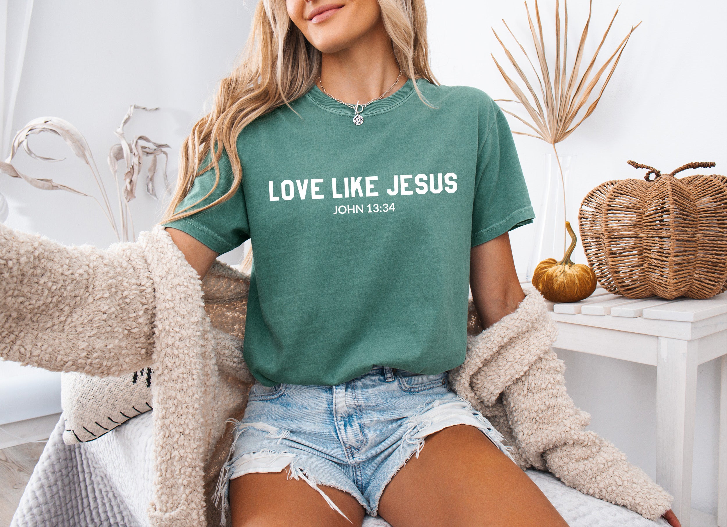 Love Like Jesus Garment Dyed Christian T Shirt