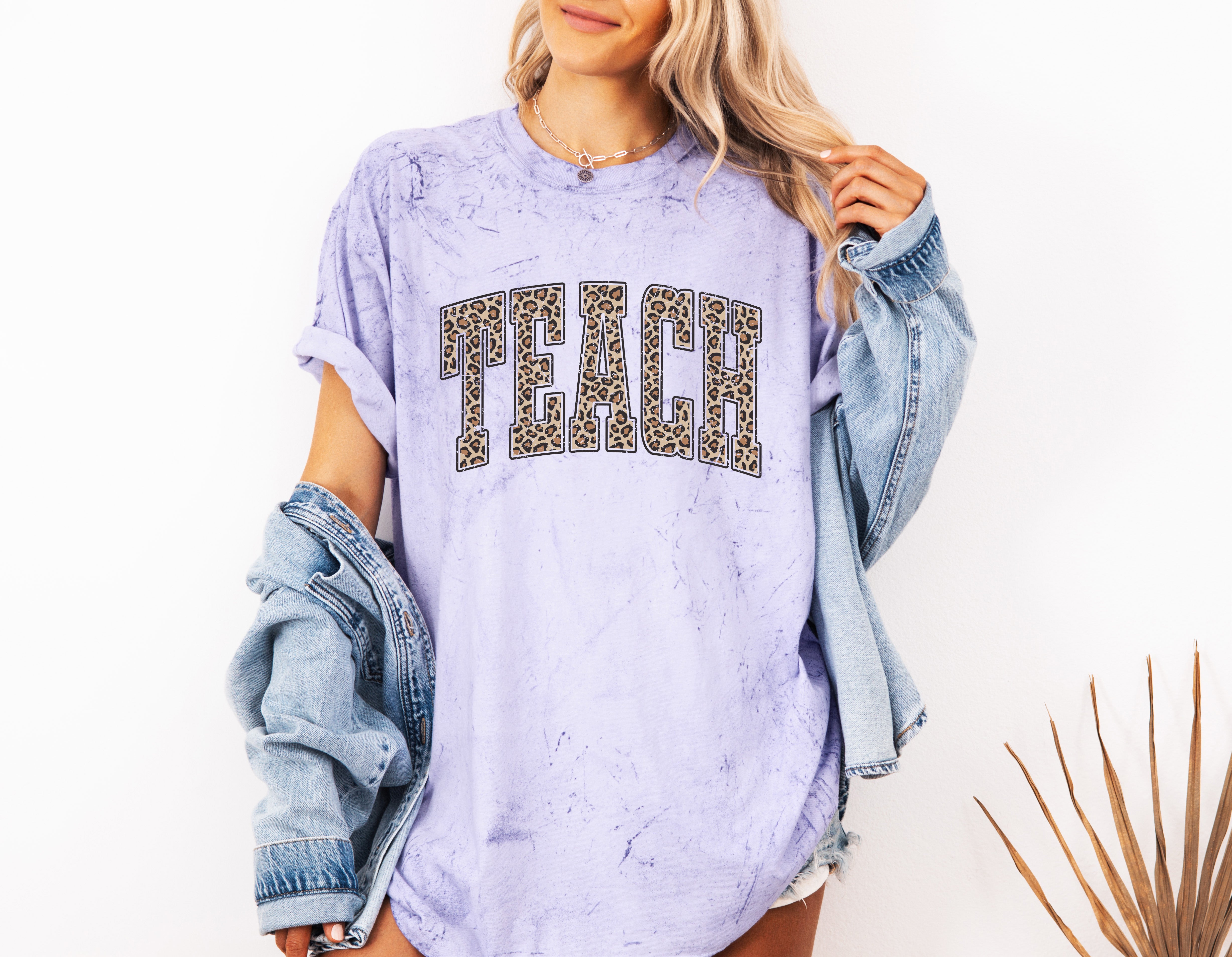 Teach Teacher LEOPARD Comfort Colors Garment-Dyed T-Shirt