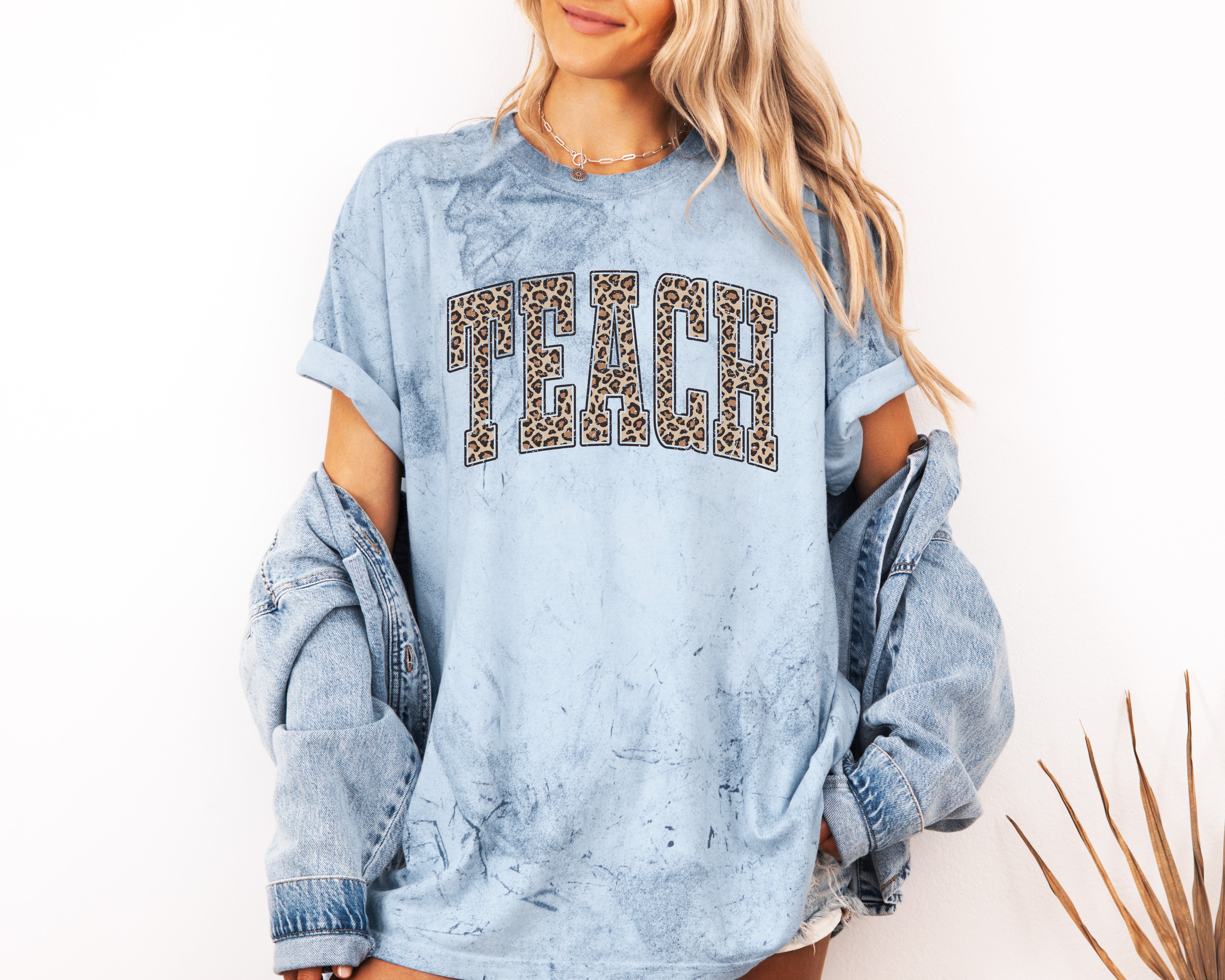 Teach Teacher LEOPARD Comfort Colors Garment-Dyed T-Shirt