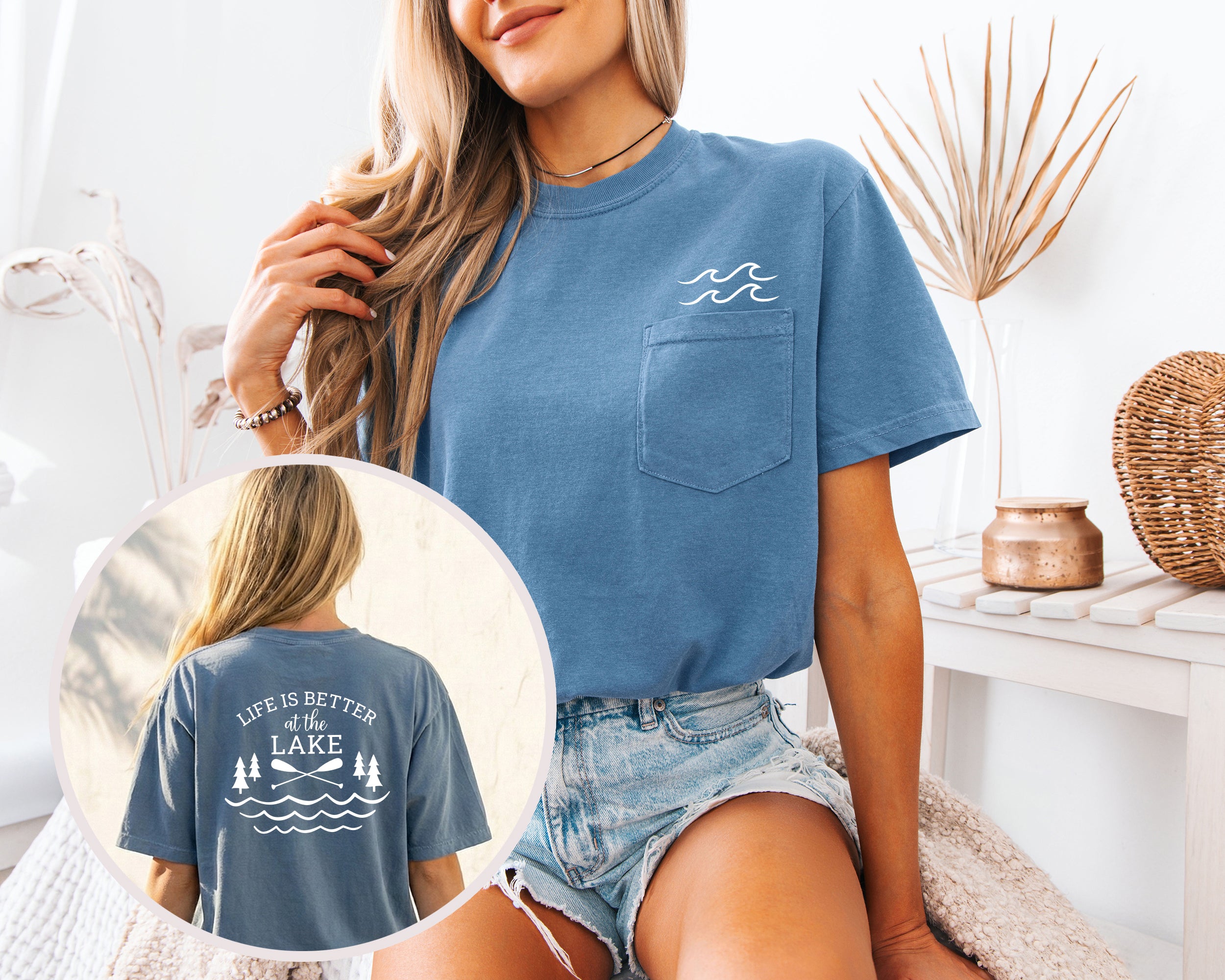 Life is better at the Lake Comfort Colors Pocket T-Shirt – Nature Camping Outdoor Graphic Tee