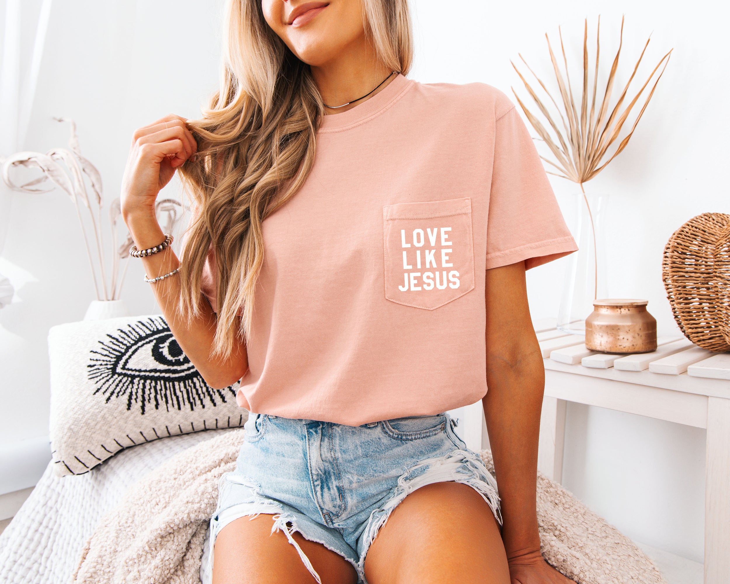 Love like Jesus Comfort Colors Pocket T Shirt | Pro life, Christian shirt