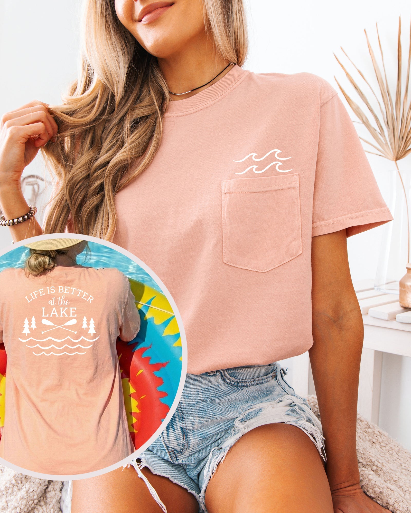 Life is better at the Lake Comfort Colors Pocket T-Shirt – Nature Camping Outdoor Graphic Tee