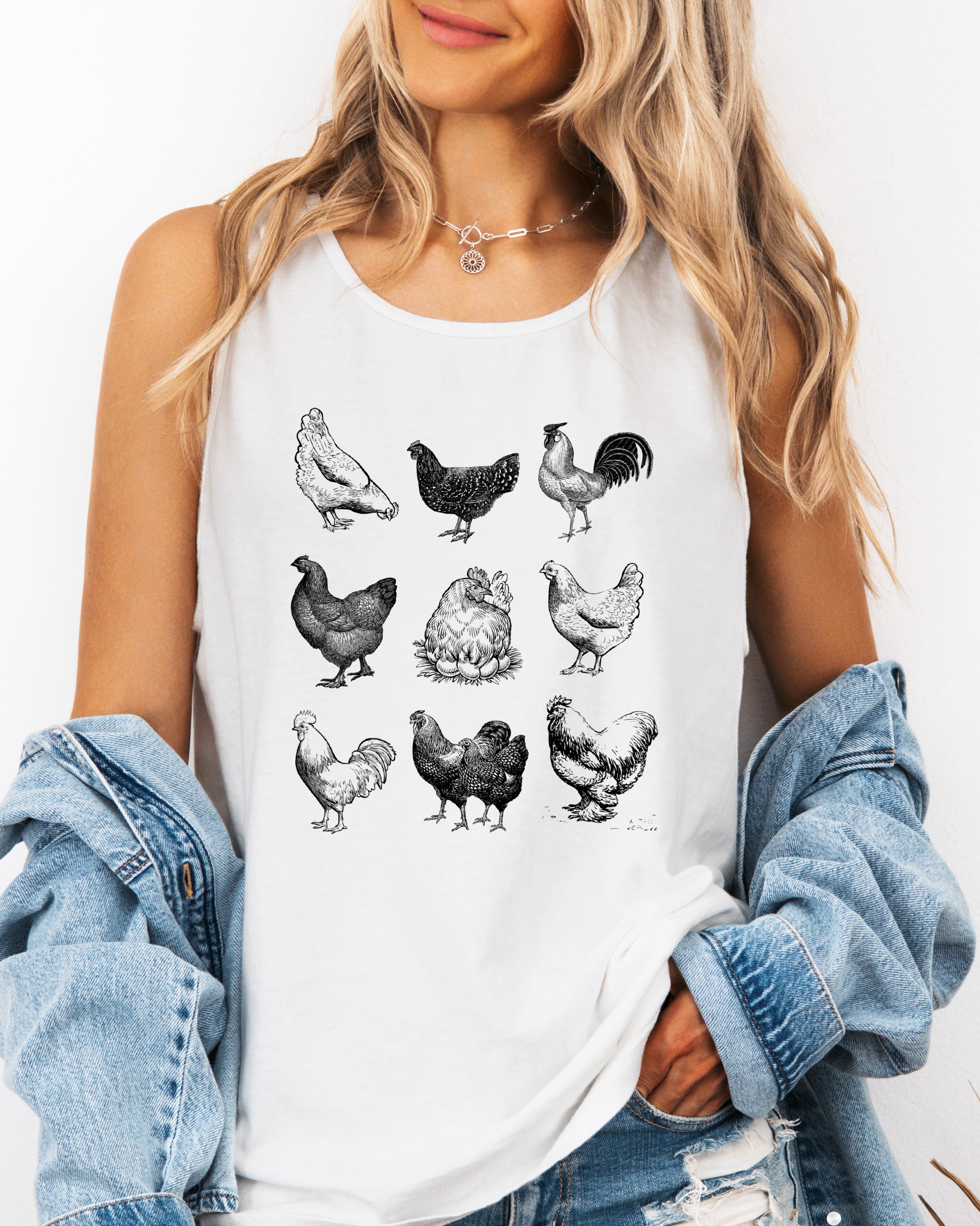 9 chickens Lake Beach Comfort Colors Tank Top – Mountain Hiking Camping Vacation Nature Graphic