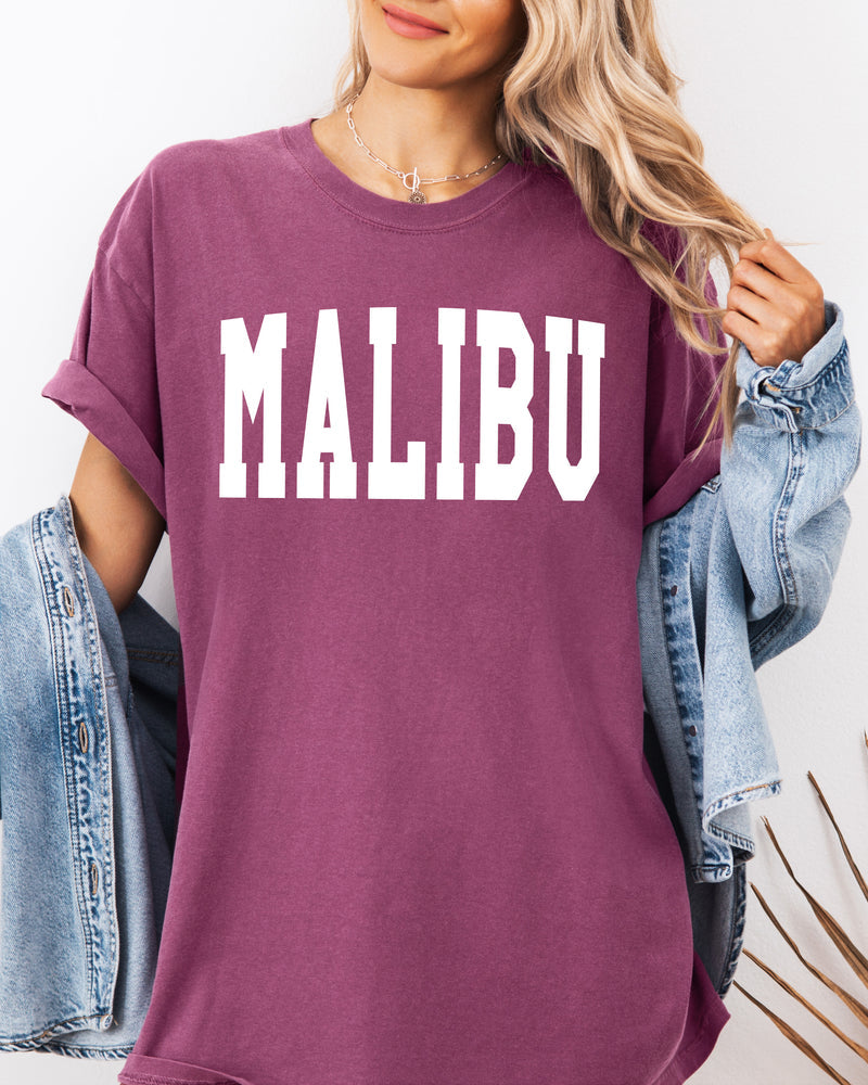 Malibu State City College Comfort Colors T Shirt Vacation Beach Lake Summer