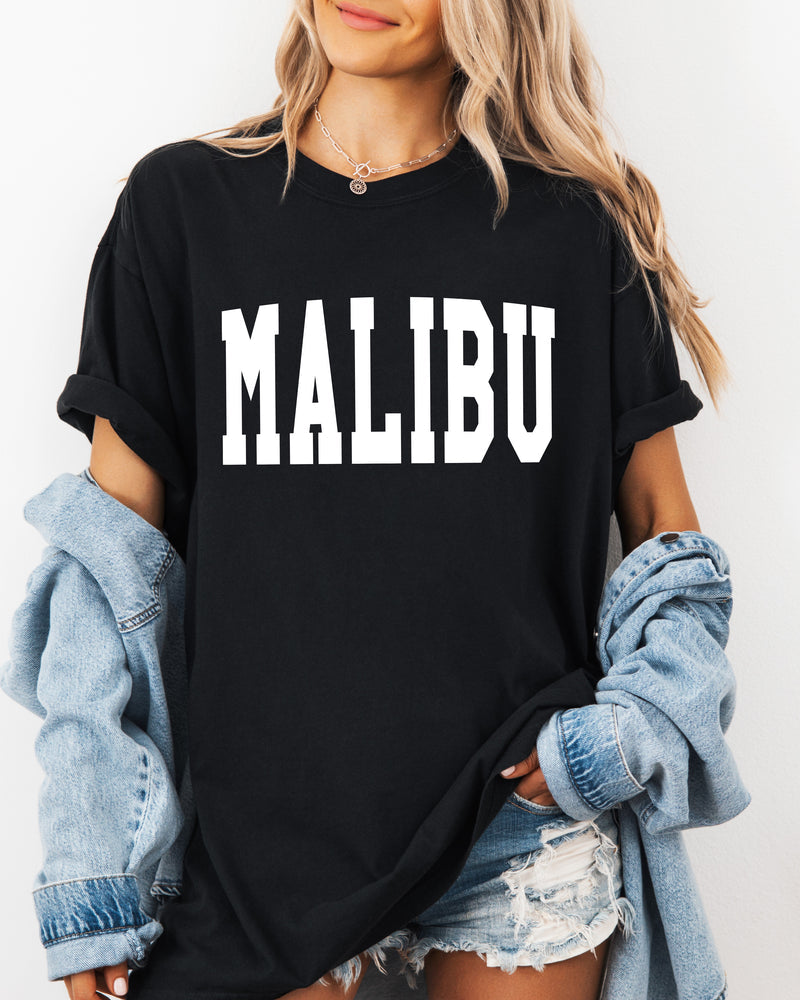 Malibu State City College Comfort Colors T Shirt Vacation Beach Lake Summer