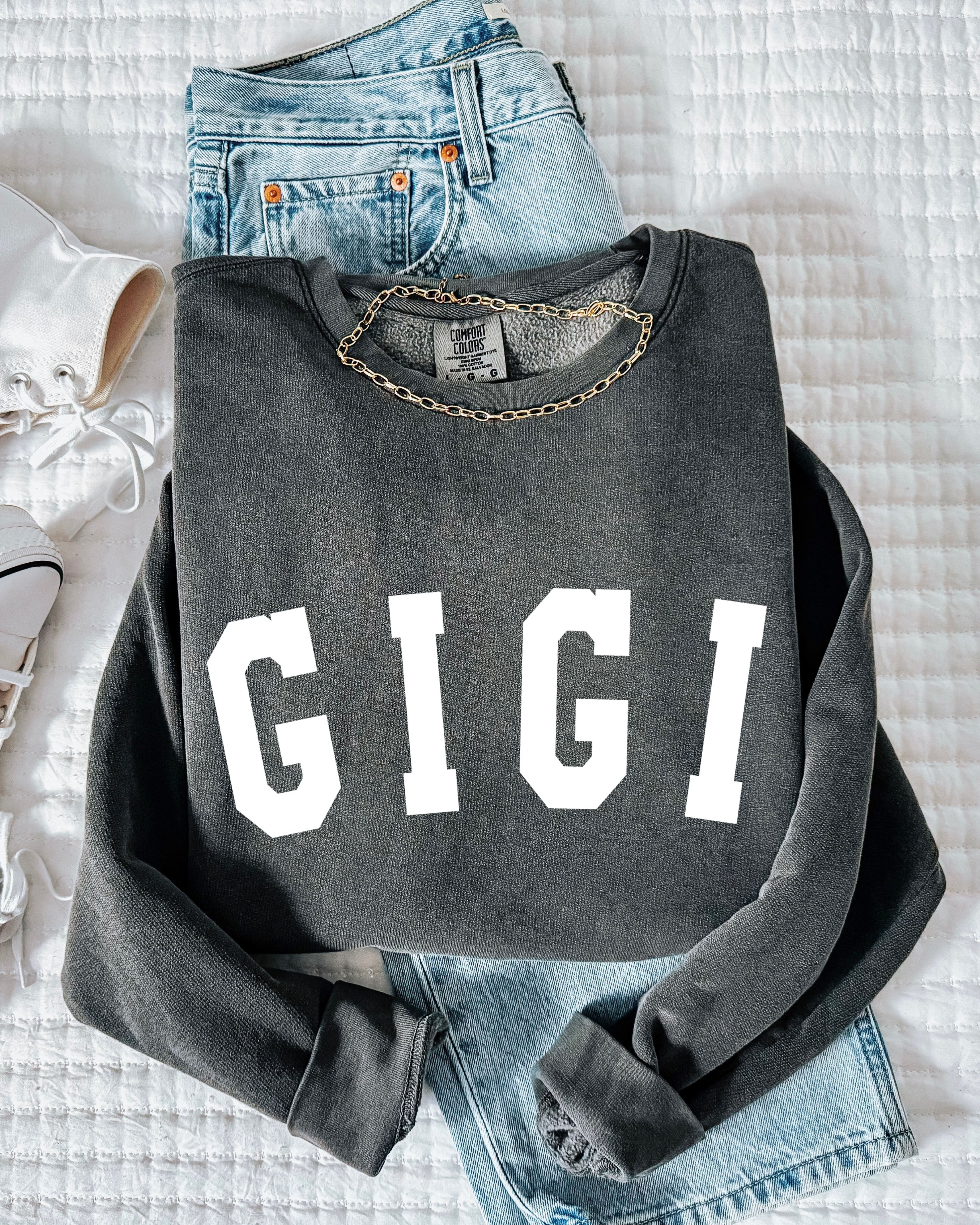 Gigi Grandma Garment Dyed Comfort Colors Sweatshirt