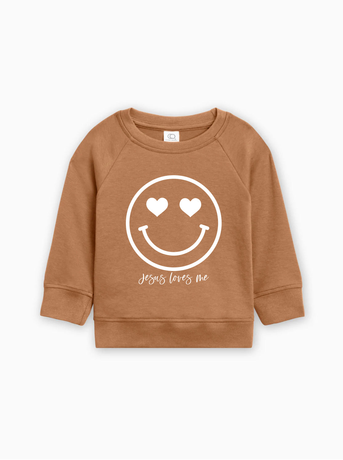 Heart Smiley Face Jesus Loves Me Easter Baby And Toddler Organic Cotton Pullover