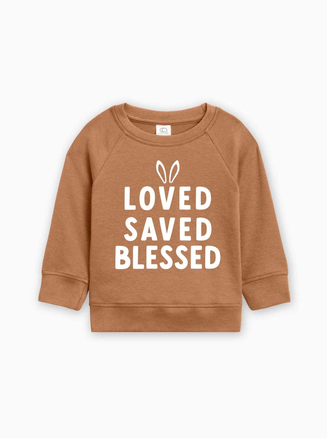 Bunny Loved Saved Blessed Easter Baby Toddler Organic Cotton Pullover