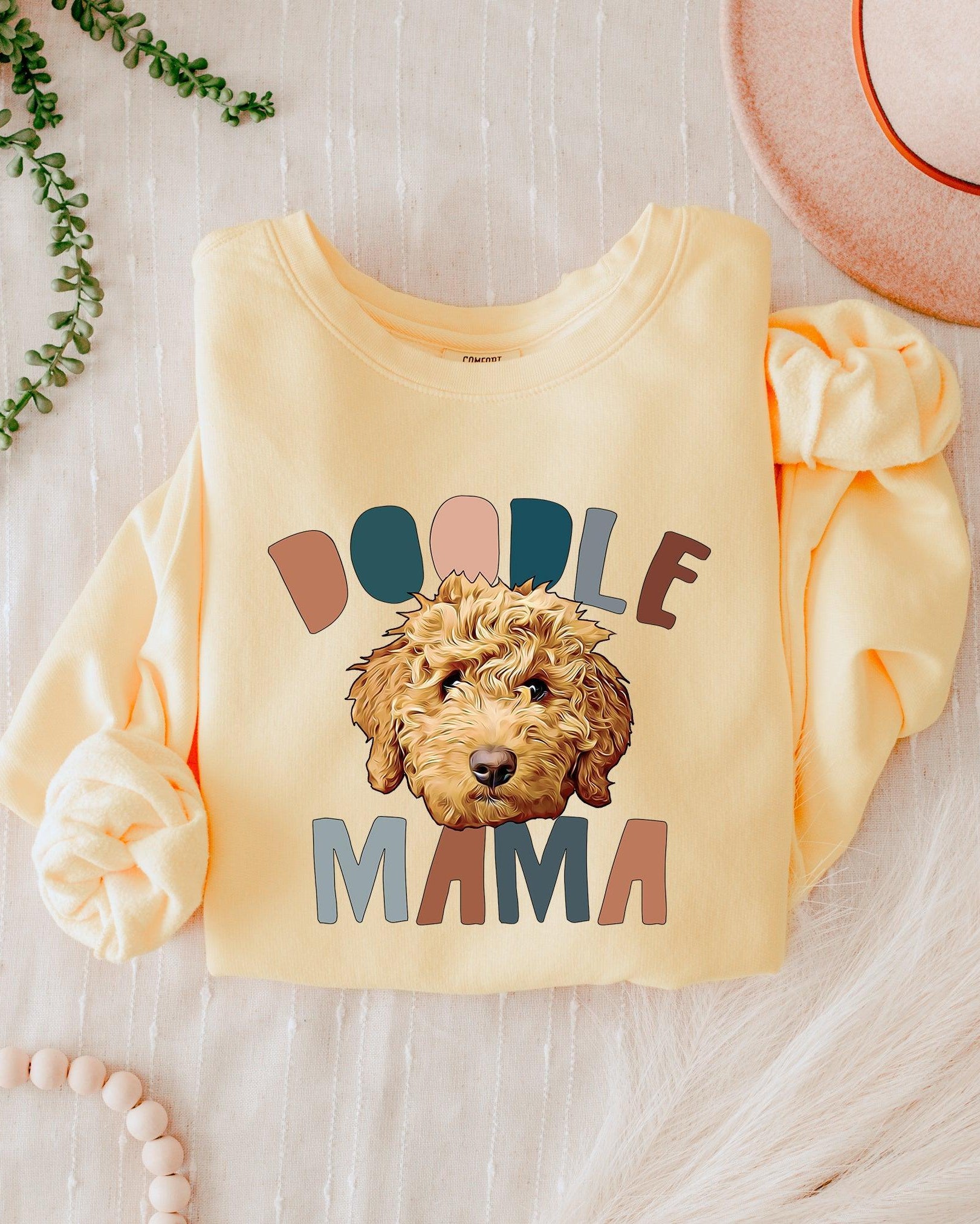 Golden Doodle Dog Mom Fall Garment Dyed Comfort Colors Sweatshirt