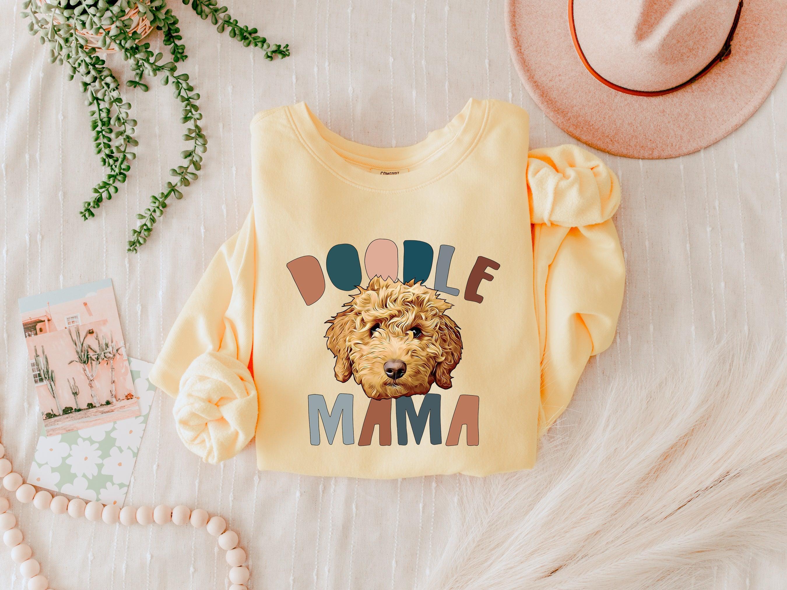Golden Doodle Dog Mom Fall Garment Dyed Comfort Colors Sweatshirt