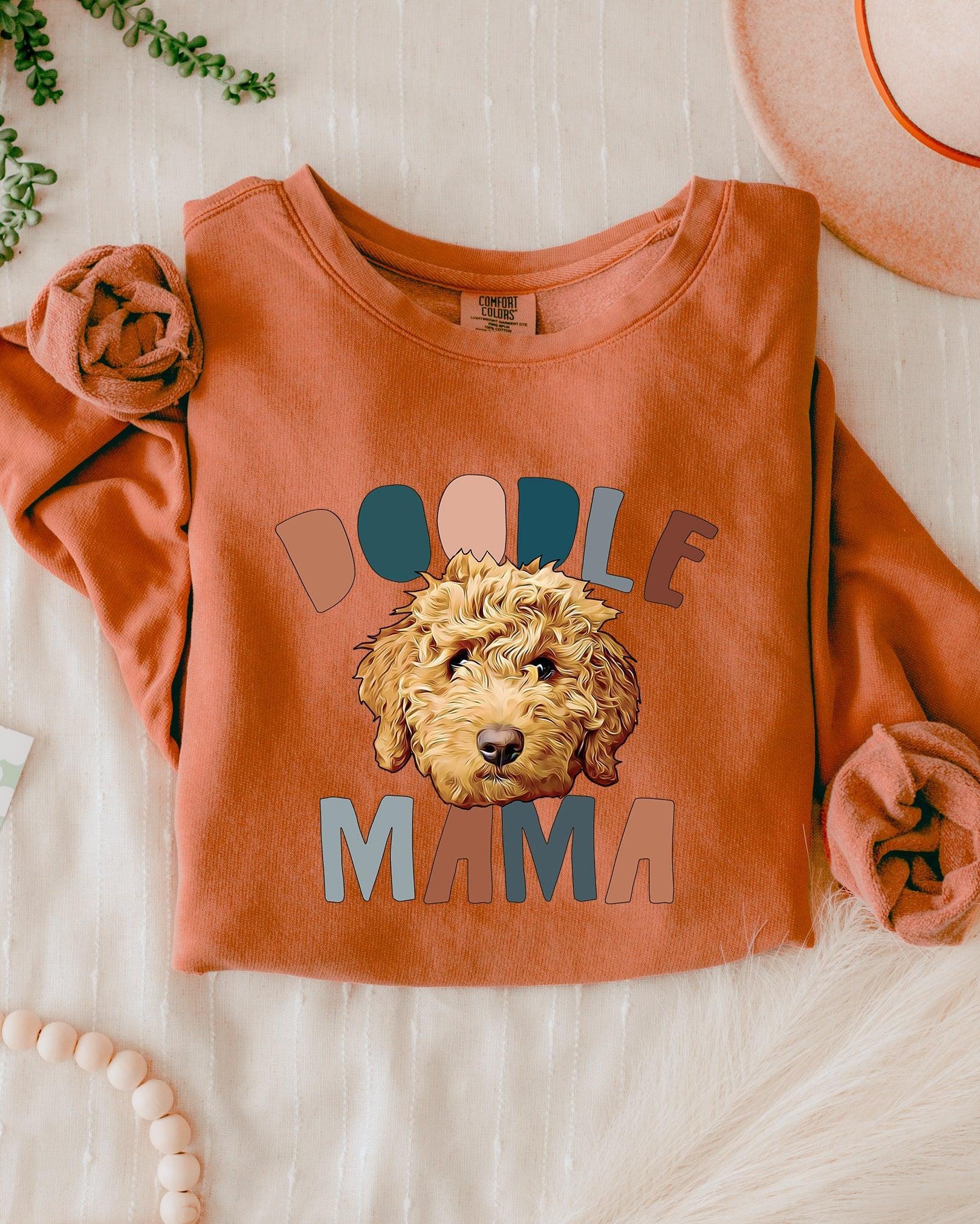Golden Doodle Dog Mom Fall Garment Dyed Comfort Colors Sweatshirt